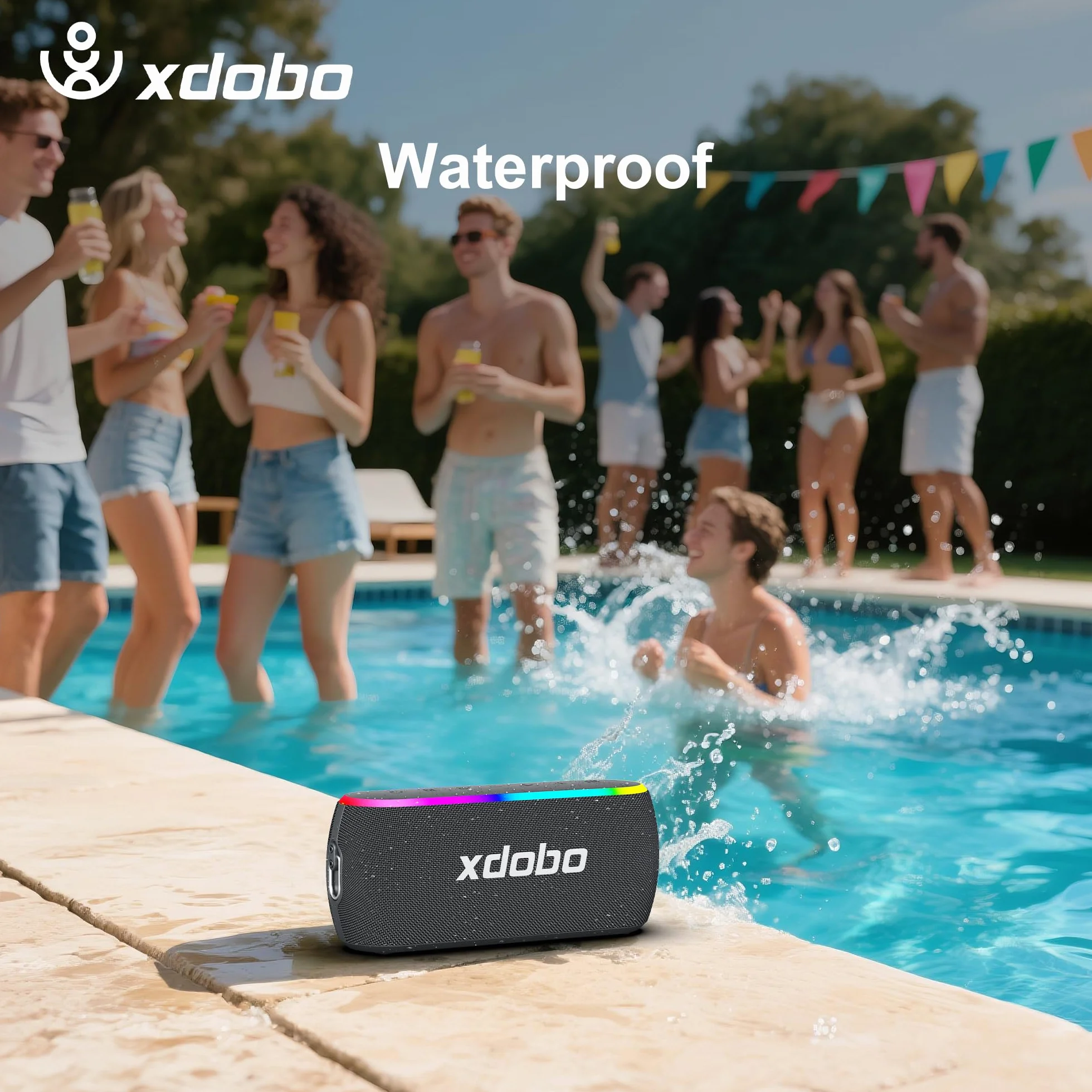 xdobo X8 III przenośny głośnik Bluetooth, 60 W ze światłami RGB, dźwięk przestrzenny TWS, typ C