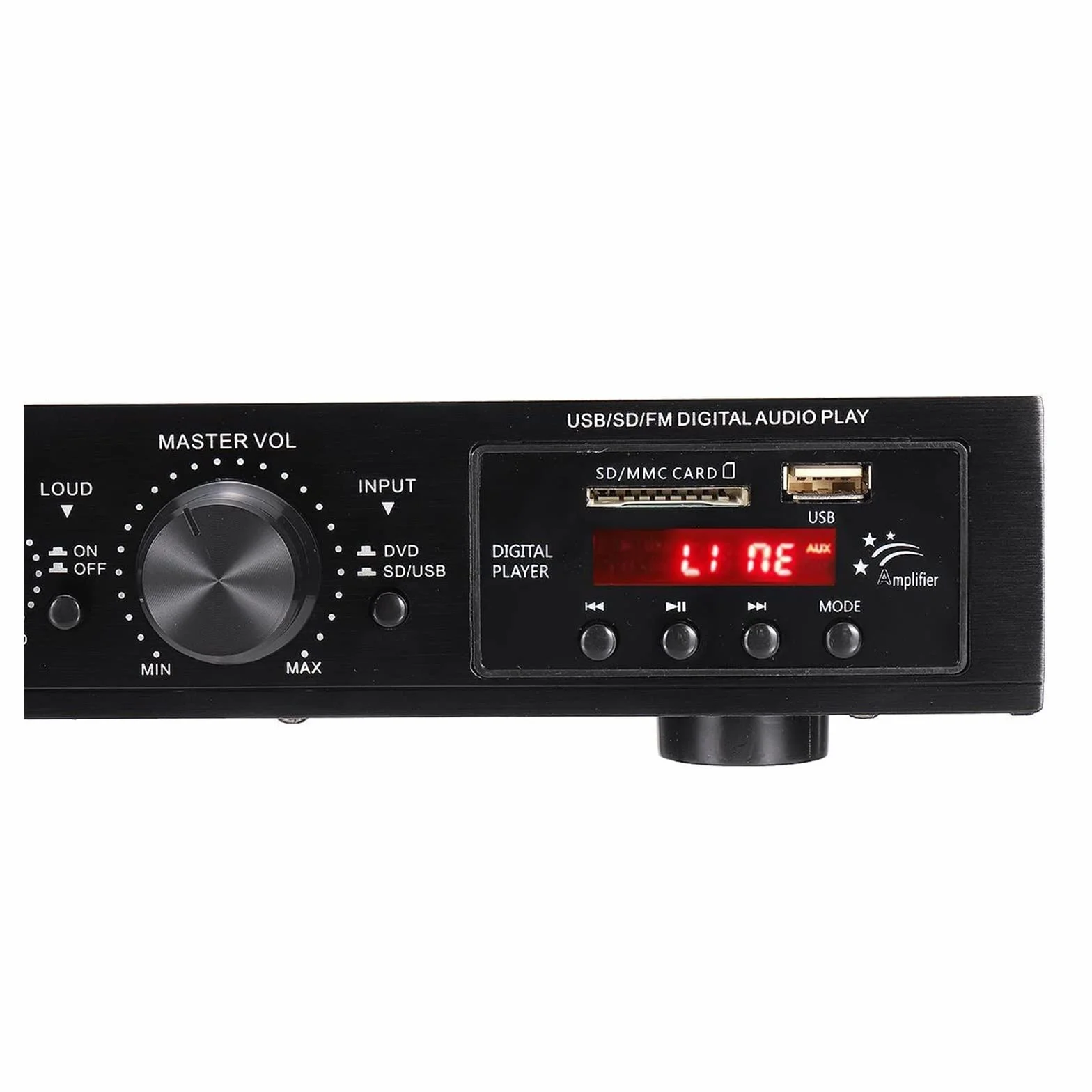 Wzmacniacz audio, Wzmacniacz cyfrowy 2000W Stereo LED USB AV Power Surround Amplificador wysokiej rozdzielczości odtwarzacz Subwoofer, do domu lub samochodu
