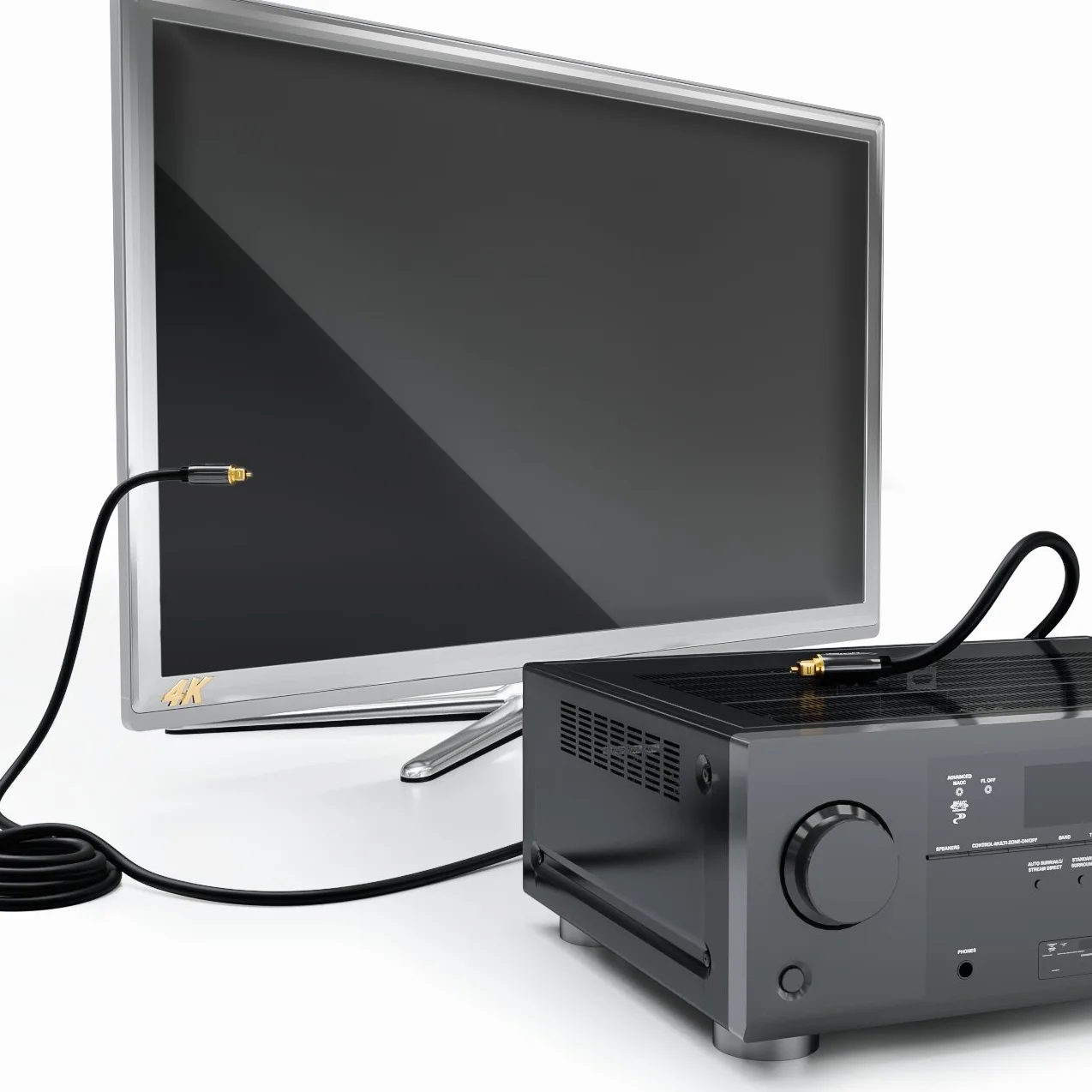 deleyCON 5m Optyczny Kabel Audio Cyfrowy - S/PDIF - 2x Wtyk Toslink - Kabel Światłowodowy LWL Metalowe Wtyki 5mm Elastyczny - Czarny