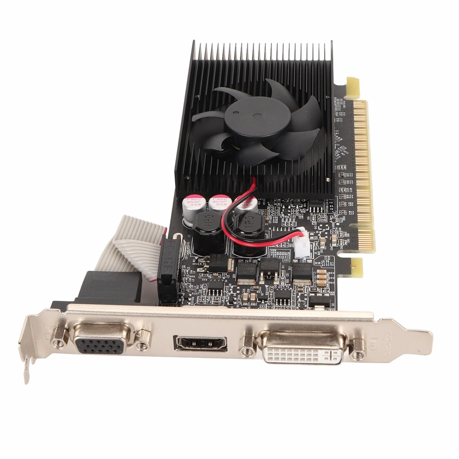 Karta Graficzna GT 730 2 GB DDR3 64-bitowa, Karta Graficzna do Gier PCIe do Komputerów Stacjonarnych, Karta Graficzna PCI Express 2.0 X16 z Interfejsami Multimedialnymi DVI