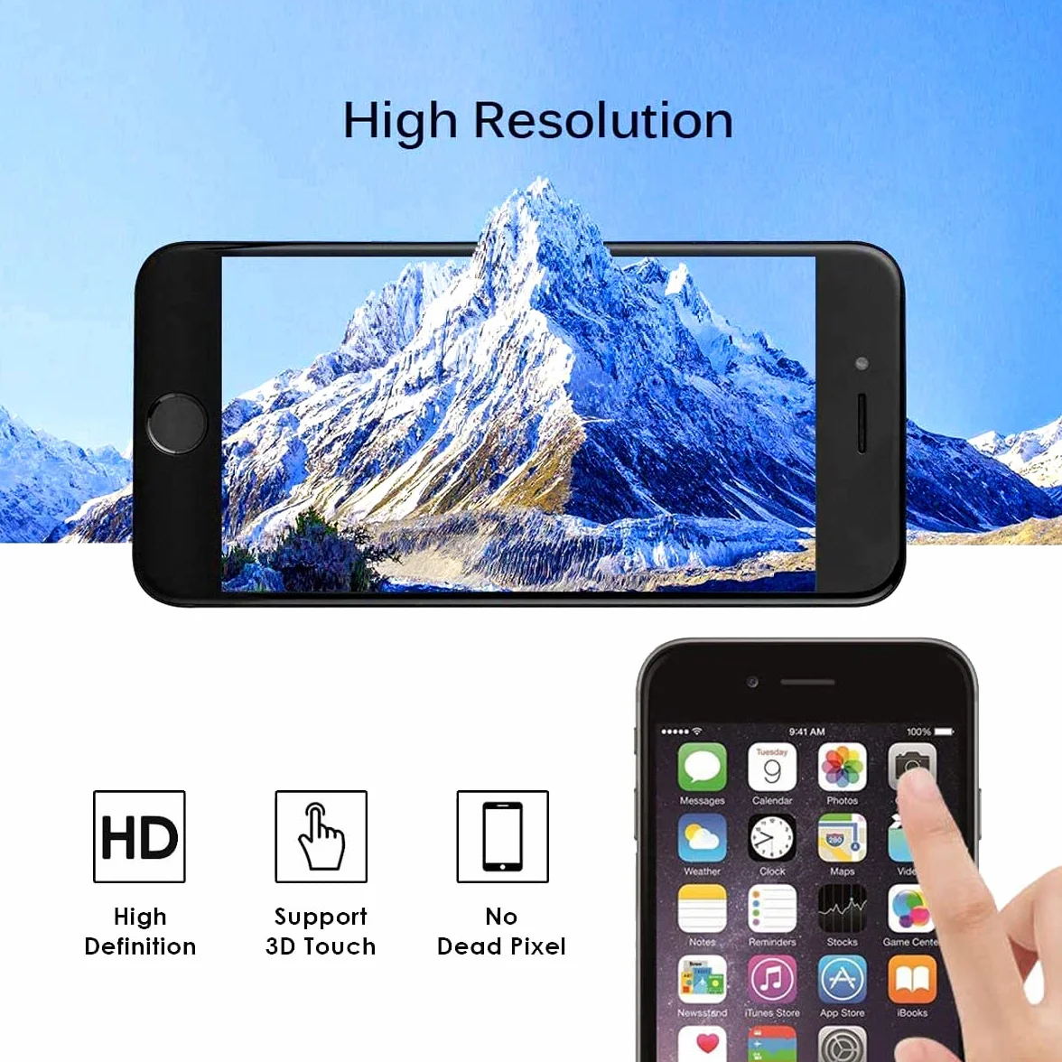 1 szt. do iPhone 7 4,7 cala zamiennik ekranu, czarny, ekran dotykowy LCD, kompletny wyświetlacz, z wodoodpornym klejem ze szkła hartowanego i zestawem narzędzi naprawczych (czarny, dla iPhone 7 (A1660, A1778, A1779))
