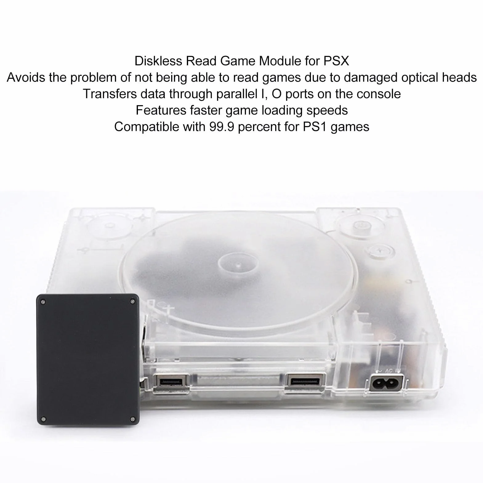 Bezdyskowy moduł Odczytu, Emulator Napędu Optycznego Zestaw SDL Obudowa z Nadrukiem 3D Obsługa Kart SD Wymiana CD ROM z Grami 8 GB do 512 GB dla Konsoli SCPH PSX (BLACK)