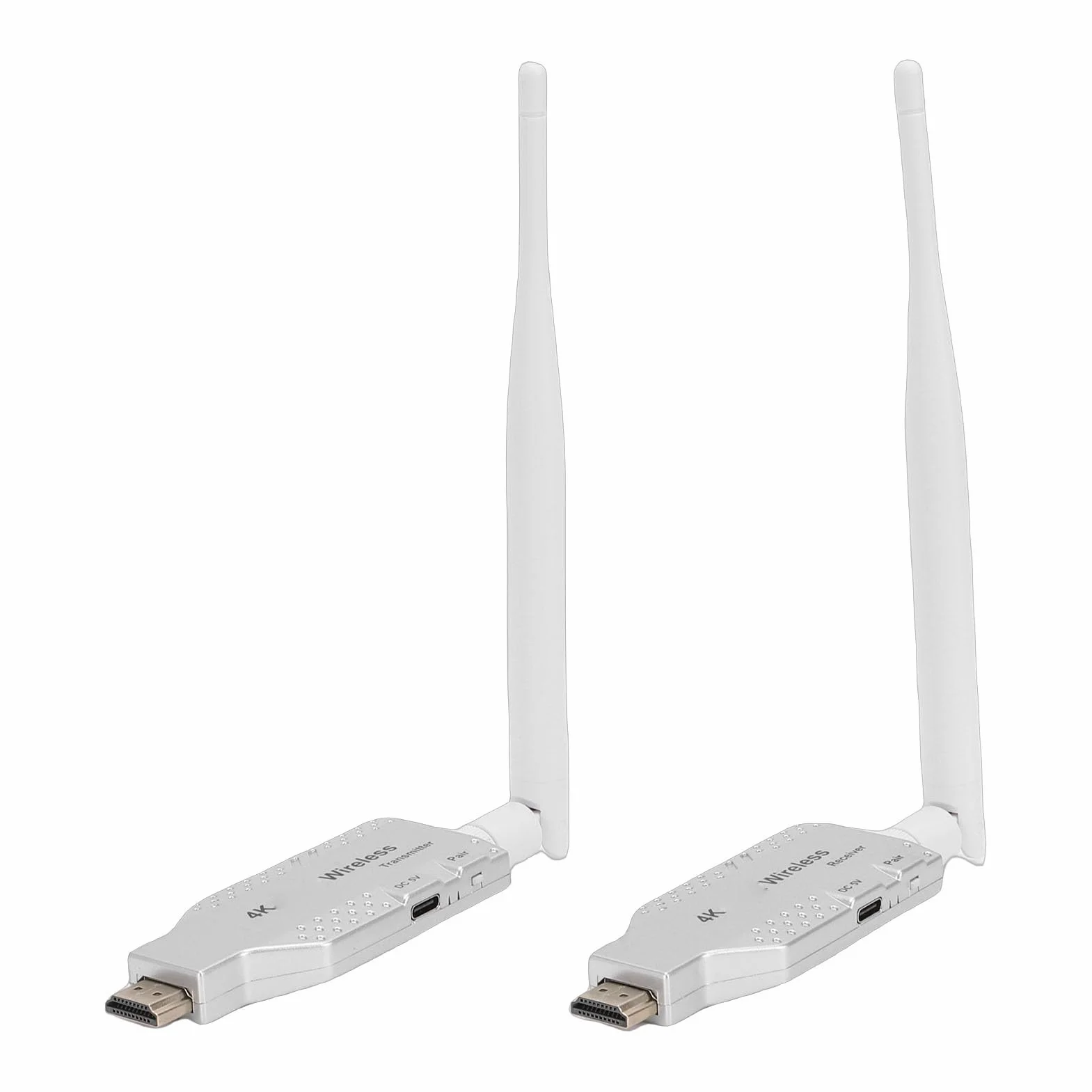Cuifati Bezprzewodowy Przedłużacz 4K Nadajnik i Odbiornik Zasięg 50M Strumieniowe Przesyłanie Wideo HD 5,8 GHz z kompresją H.265 do Gier w Kinie Domowym