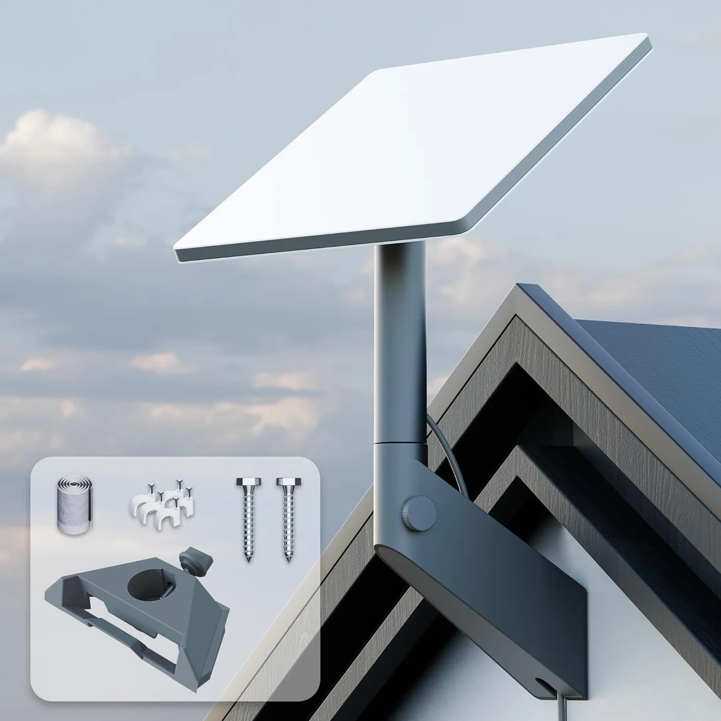 Starlink Mini uchwyt ścienny – regulowany wspornik 360°, wytrzymała aluminiowa podstawa i plastikowy adapter do rur, odporny na warunki atmosferyczne, bezpieczny uchwyt zewnętrzny do mini