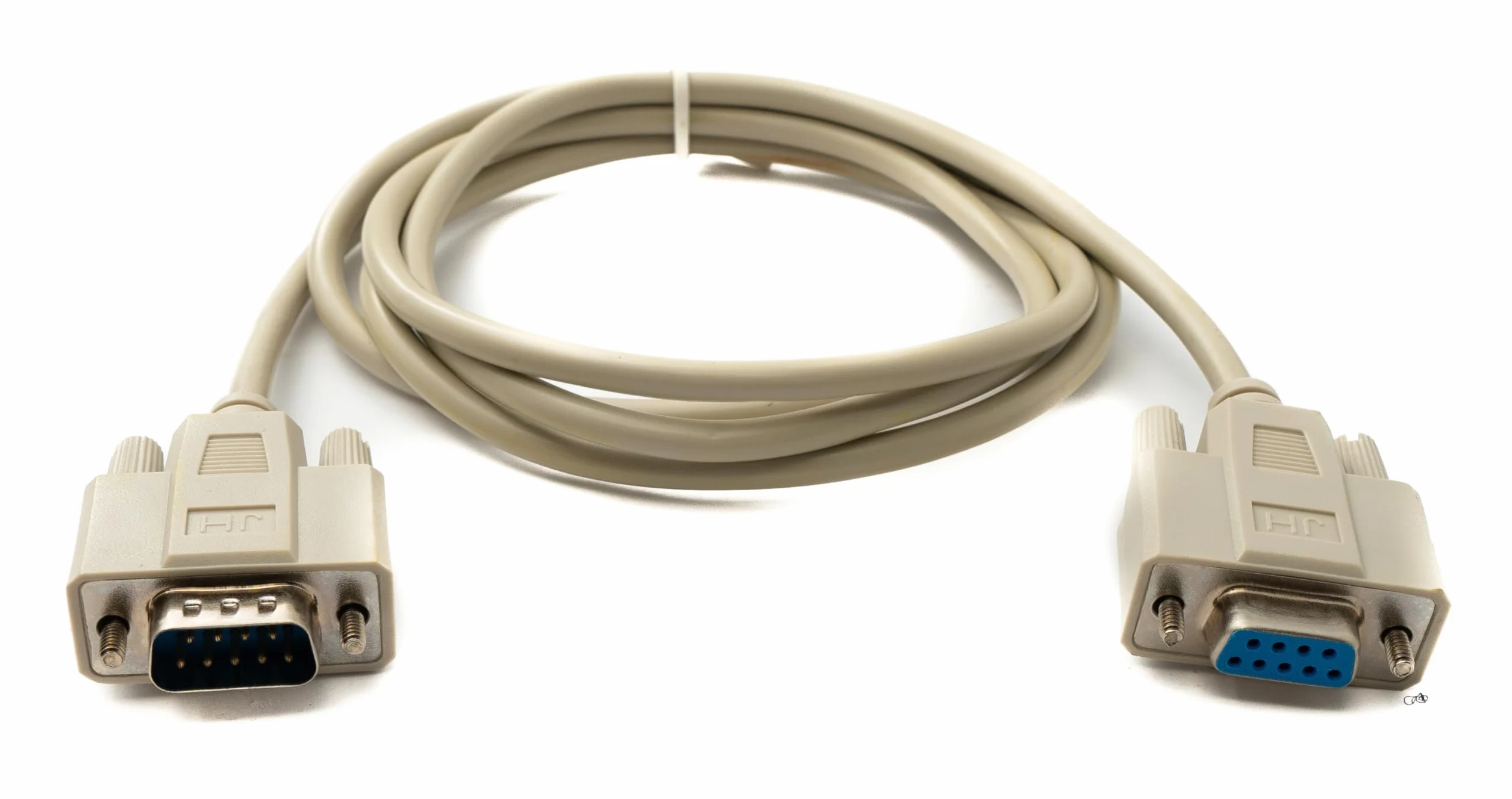 System-S D Sub kabel modem zerowy 150 cm 9 pin wtyczka do gniazda RS232 DB9 adapter w kolorze szarym