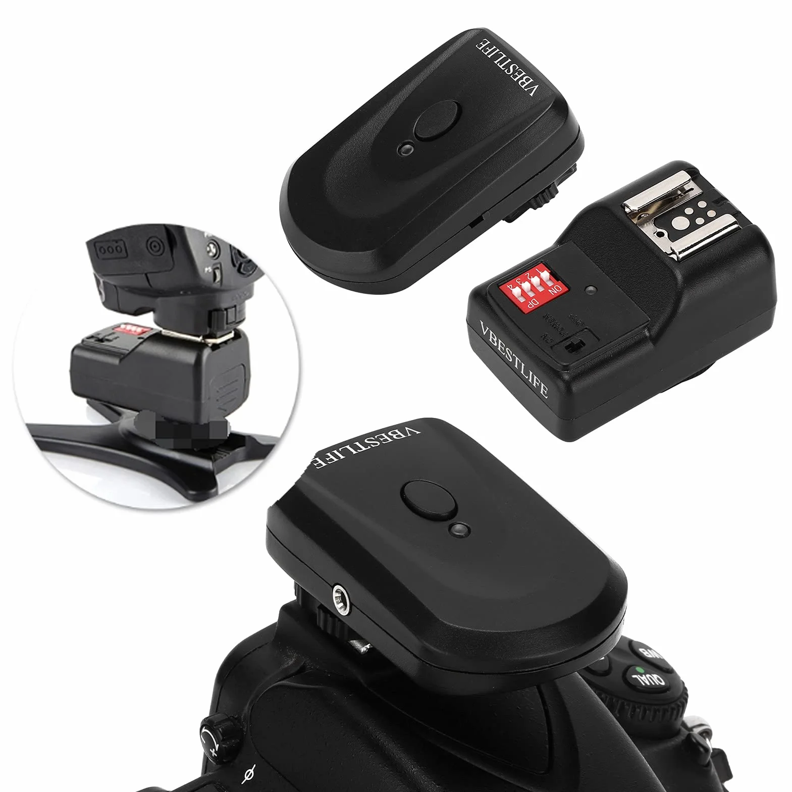 16-kanałowy Bezprzewodowy Zdalny Wyzwalacz Lampy Błyskowej Speedlite z Odbiornikiem z Uniwersalną Gorącą Stopką Kompatybilny z Lampami SB-900, SB-800, 580EX II, 550EX, 540EZ, AF-540 FGZ, AF-360
