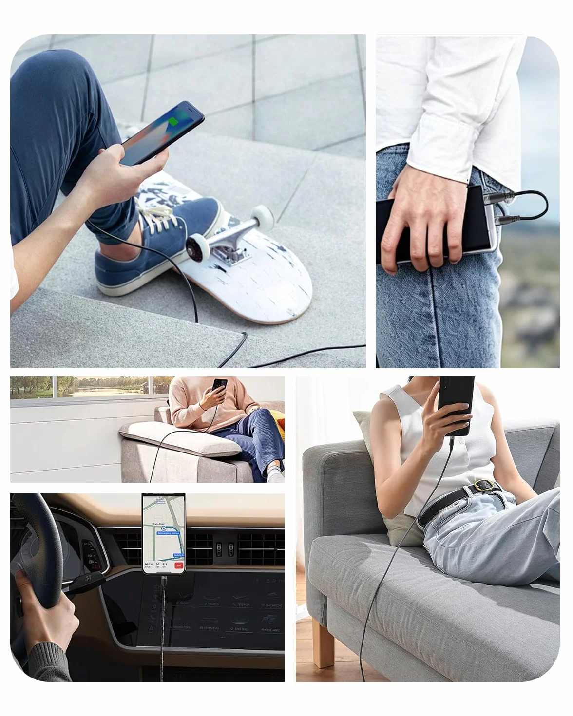 Bardzo długi kabel USB C na USBC, transmisja danych 5 Gb/s, szybkie ładowanie typu 60 W, PD 3.1, wyjście wideo 4K/60 Hz, czarny, pleciony design, uniwersalny do laptopa, stacji dokującej