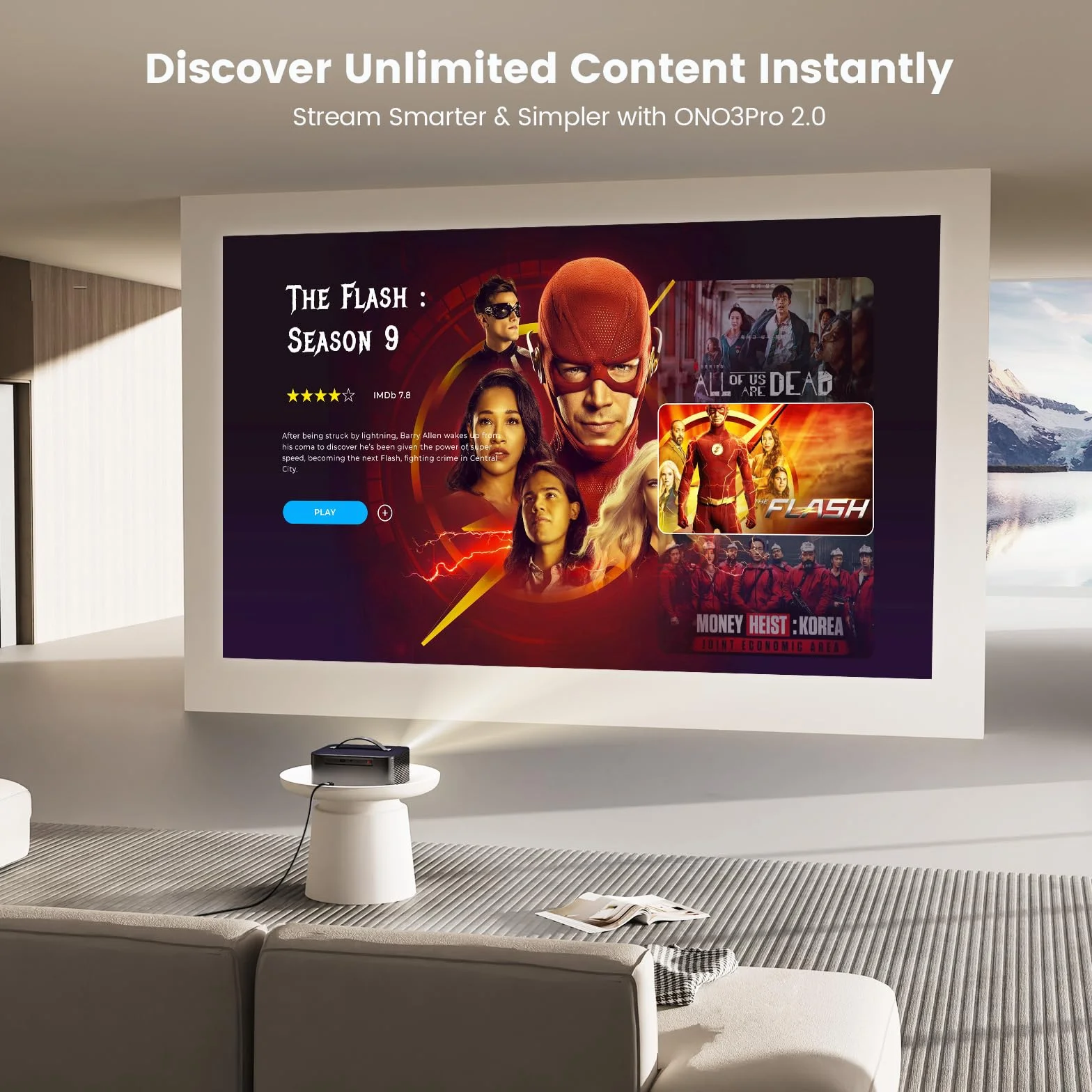 Projektor 4K【800+Oficjalna aplikacja/Dolby Audio】 Projektor wideo 1080P, skupienie elektryczne i 4D/4P Keystone i CEC, WiFi6 Bluetooth 5.4 ONOAYO Retroprojektor kinowy, Mistrzostwa Świata, czarna