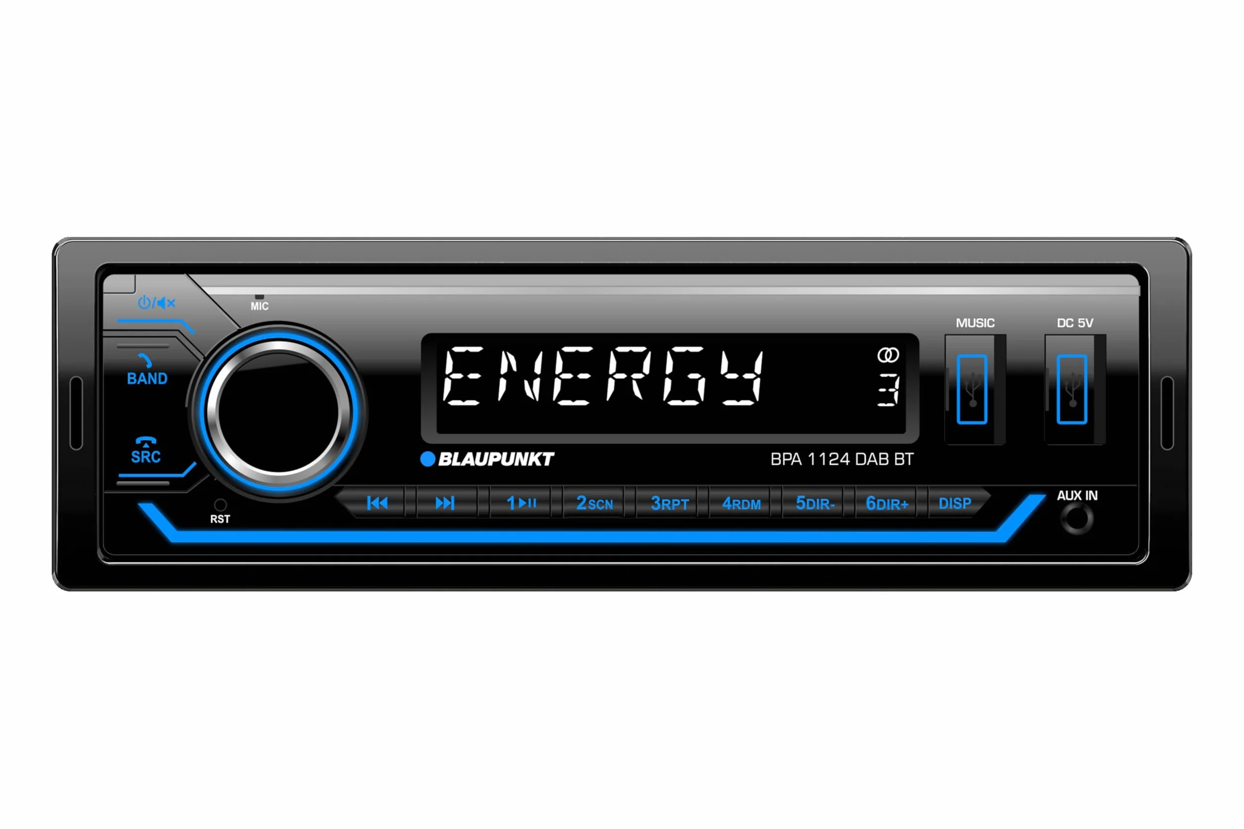 Blaupunkt BPA1124BT Wielokolorowe radio samochodowe z Dab+, RDS, Bluetooth, 2 x USB
