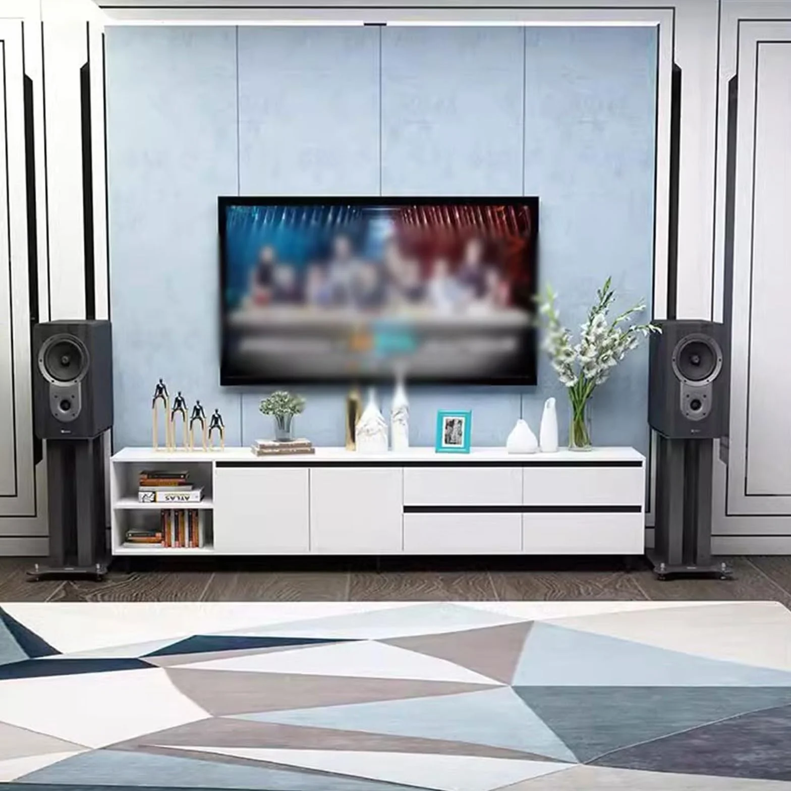 Stojak na głośnik Całkowicie metalowy stojak głośnikowy wspornik audio półka na książki stacjonarny kino domowe żelazny podłogowy surround(20CM)