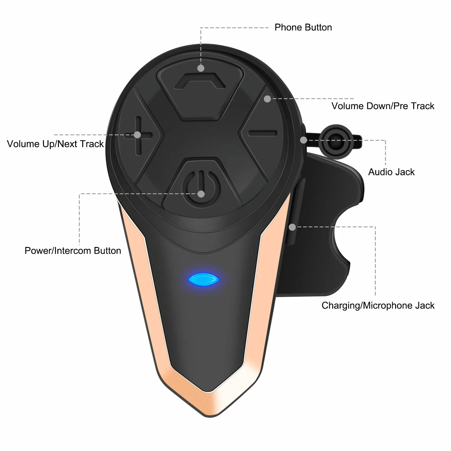 Domofony Kask motocyklowy Bluetooth Słuchawki BT-S3 Komunikacja Komunikacja Bezprzewodowy Zestaw Słuchawkowy z Radiem (2 opakowanie, złoty)