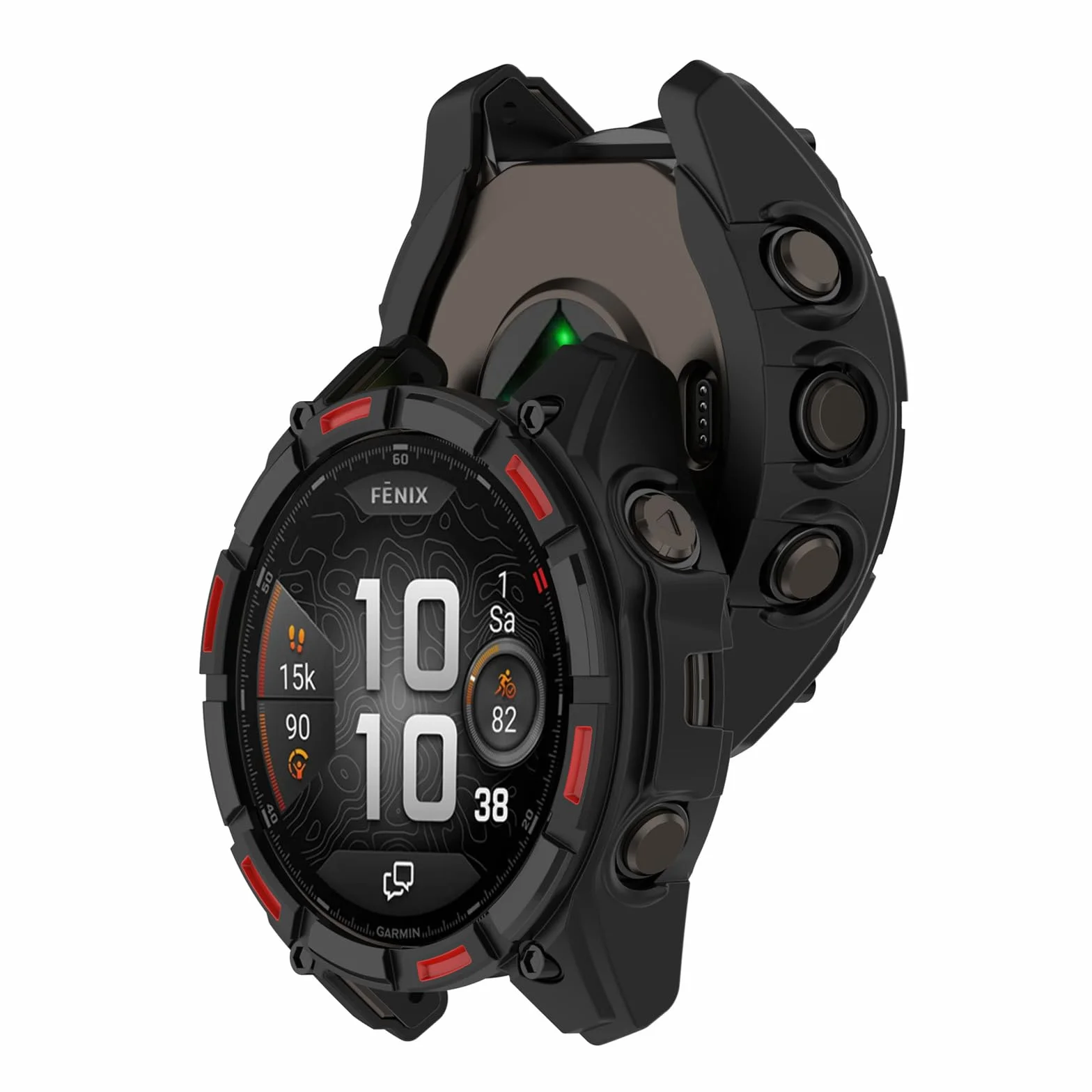 Etui do zegarka Garmin Fenix 8 Pro, 47 mm, odporne na zarysowania, uderzenia, ultracienkie silikonowe ramki, zderzak, etui ochronne do Fenix 8 Pro, 47 mm, czarne
