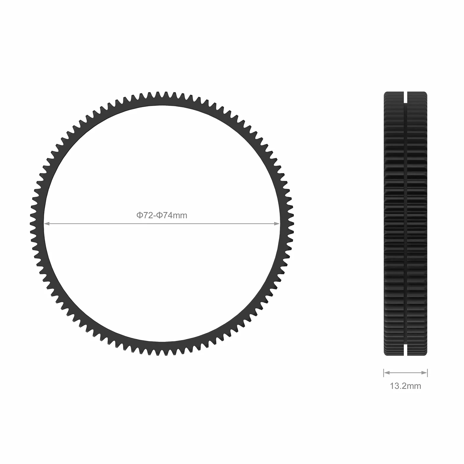 SMALLRIG Bezszwowy Pierścień Zębaty Ostrości 360°Obrót Cichy Pierścień Follow Focus (72 mm do 74 mm) - 3293