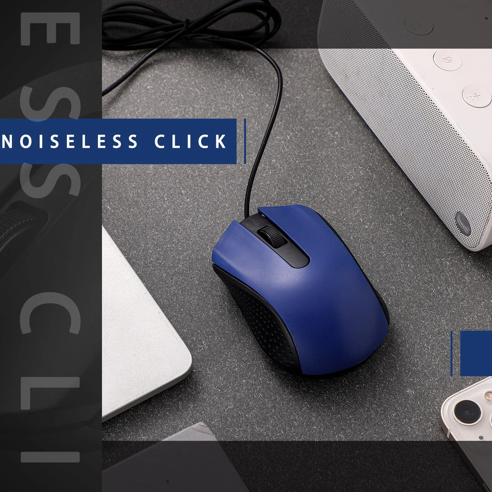 Hoteam 12 x przewodowa mysz komputerowa z ergonomicznym przewodem USB do komputerów, komputerów, laptopów, gier, biura, szkoły, artykułów gospodarstwa domowego, niebieska