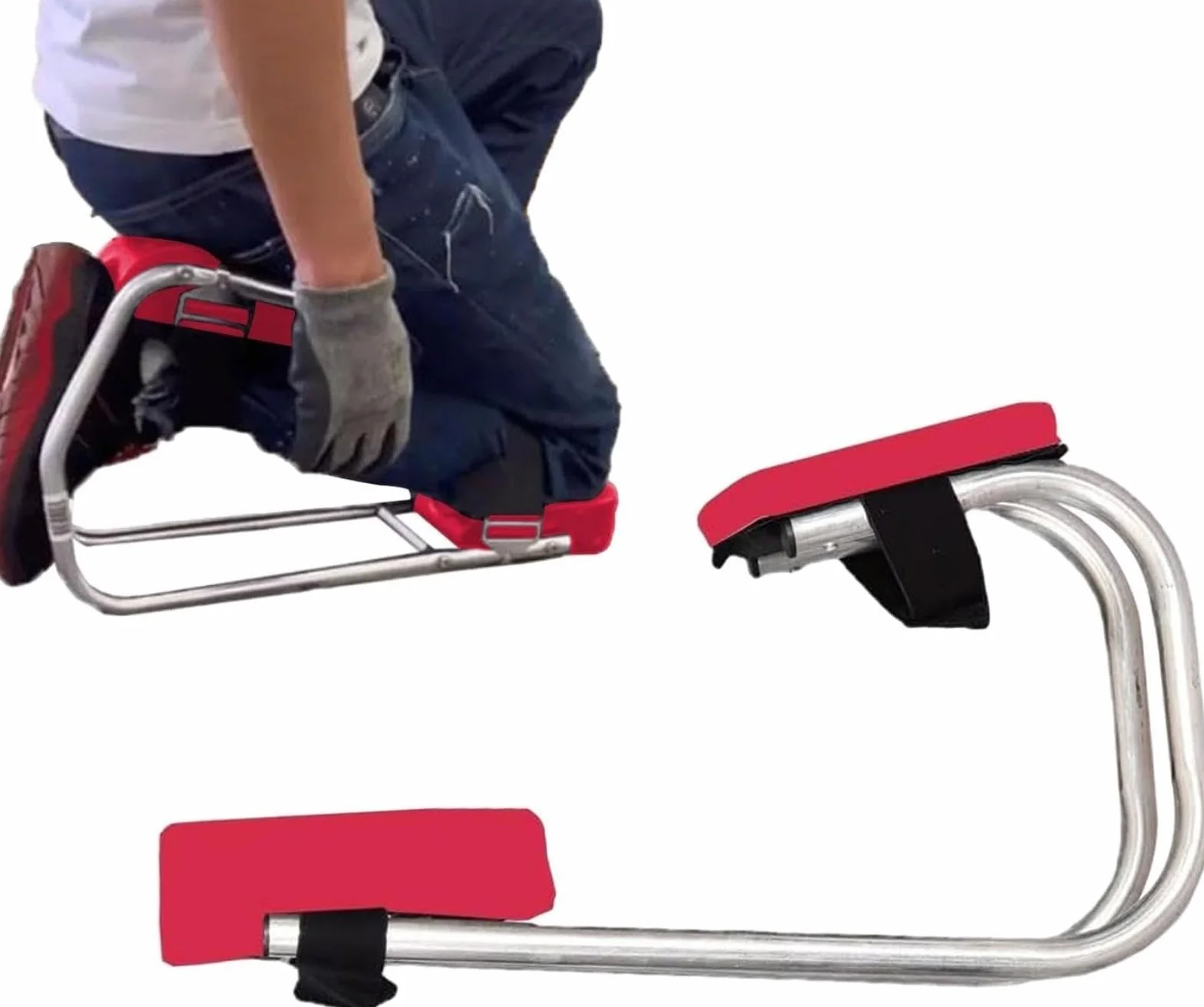 Siedzisko na kolana do prac ogrodowych – ochraniacz na kolana do krzesła, stal nierdzewna | ergonomiczna ochrona kolan i podparcie kostki | przenośna podpórka pod kolana, oszczędza narzędzia
