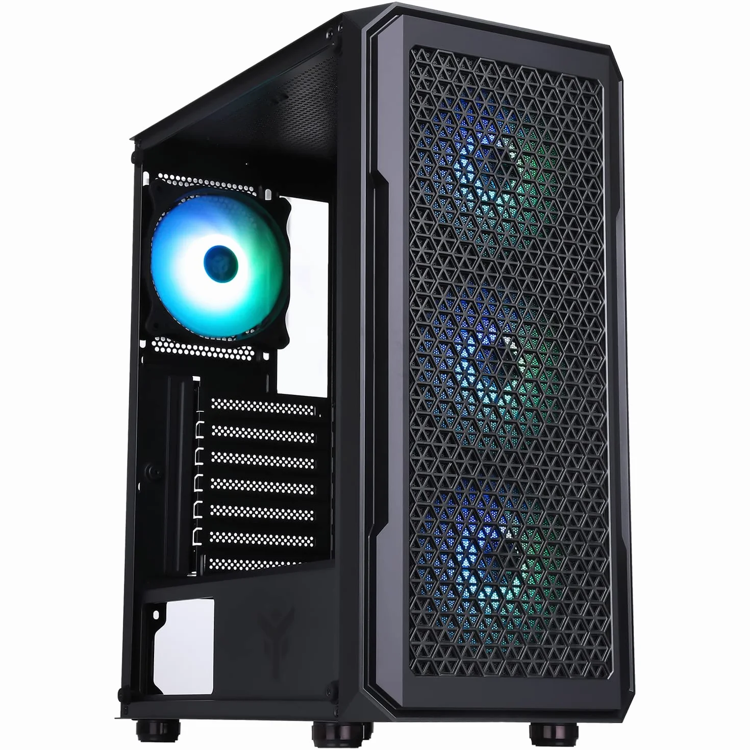 Itek Case Six Triangle - Gaming Middle Tower, 4x12cm ARGB Fan, USB3, panel boczny Temp Glass