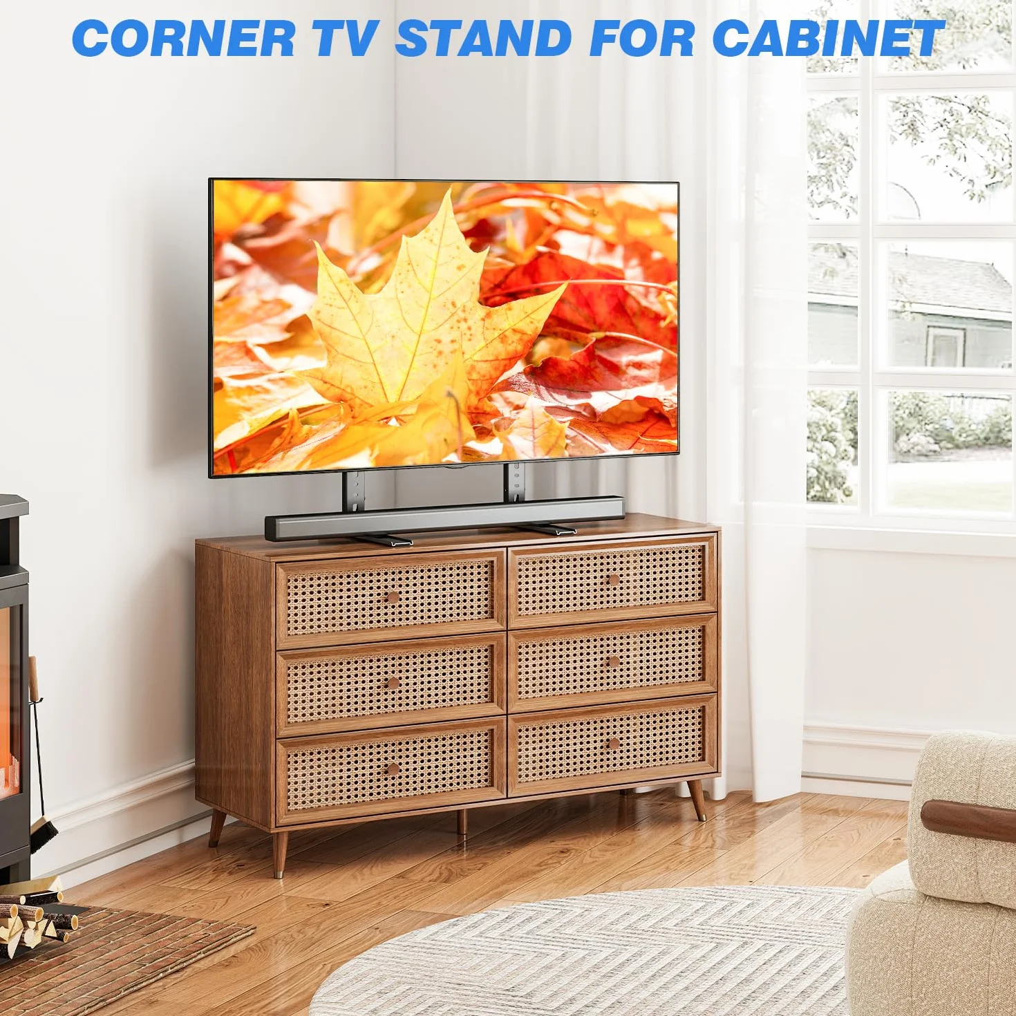 TVON Uniwersalny stojak na telewizor, zamiennik nóg do telewizora 20-75-calowych telewizorów LCD/LED/OLED, mocny stojak pod telewizor mieści do 50 kg, maks. VESA 800 x 600 mm