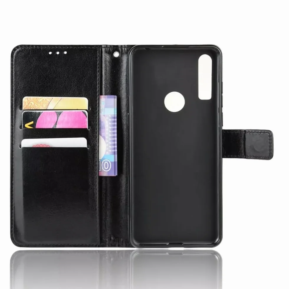 Generico Pokrowiec kompatybilny z ALCATEL 3X (2019) 5048U 5048Y STOUBA KSIĄŻKA Z Klapką Magnetyczną ŻEL SILIKON TPU Odporny Na Wstrząsy Case ECO Matte Leather Portfel na karty (czarny)