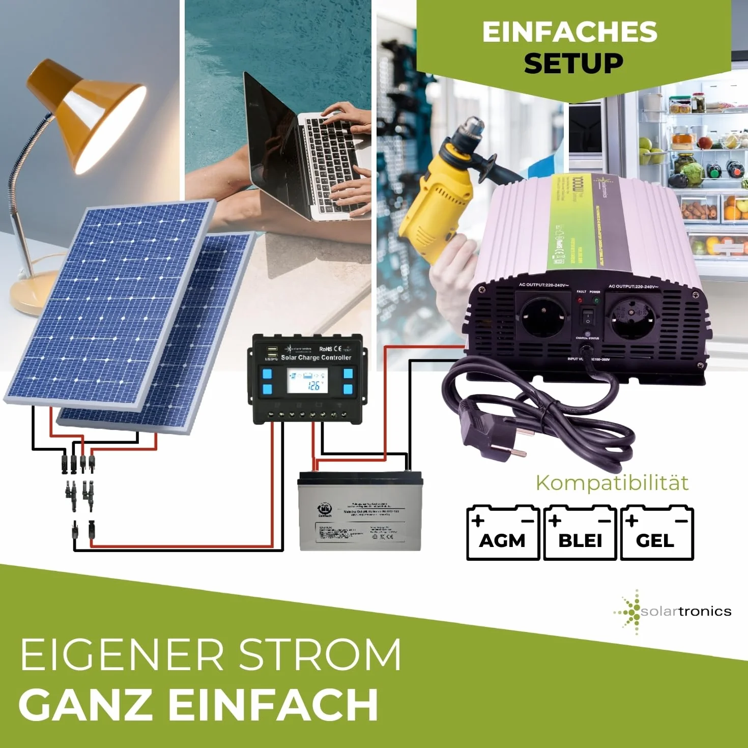 solartronics przetwornica napięcia UPS 12 V NPS 1000/2000 W przetwornica Pure Sinus UPS