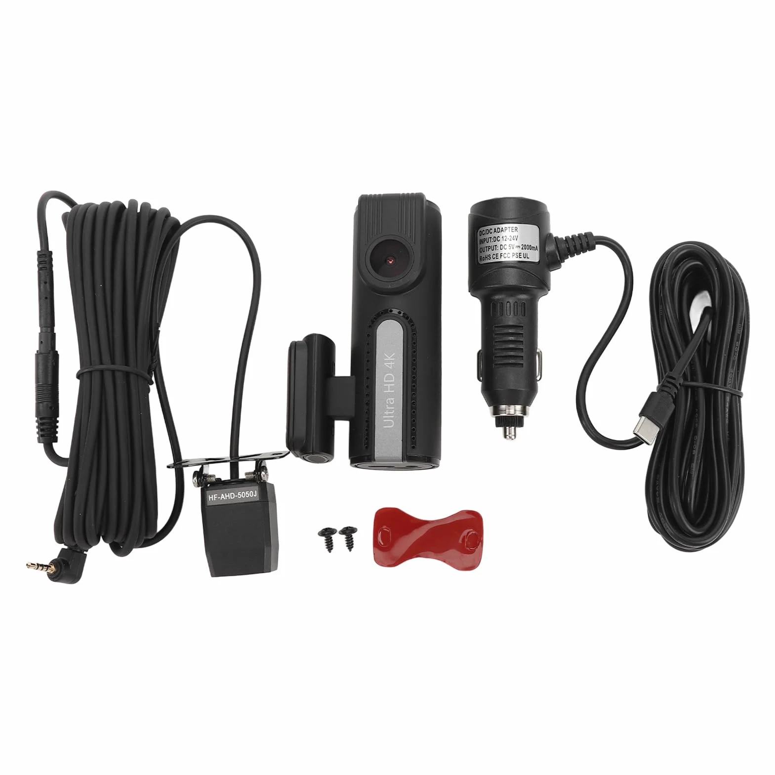 Kamera na deskę rozdzielczą Samochodu Kamera Samochodowa 4K z Przodu i 1080P z Tyłu, WiFi, Czujnik G, Całodobowe Monitorowanie Parkowania, Nagrywanie w Pętli, Kontrola Aplikacji
