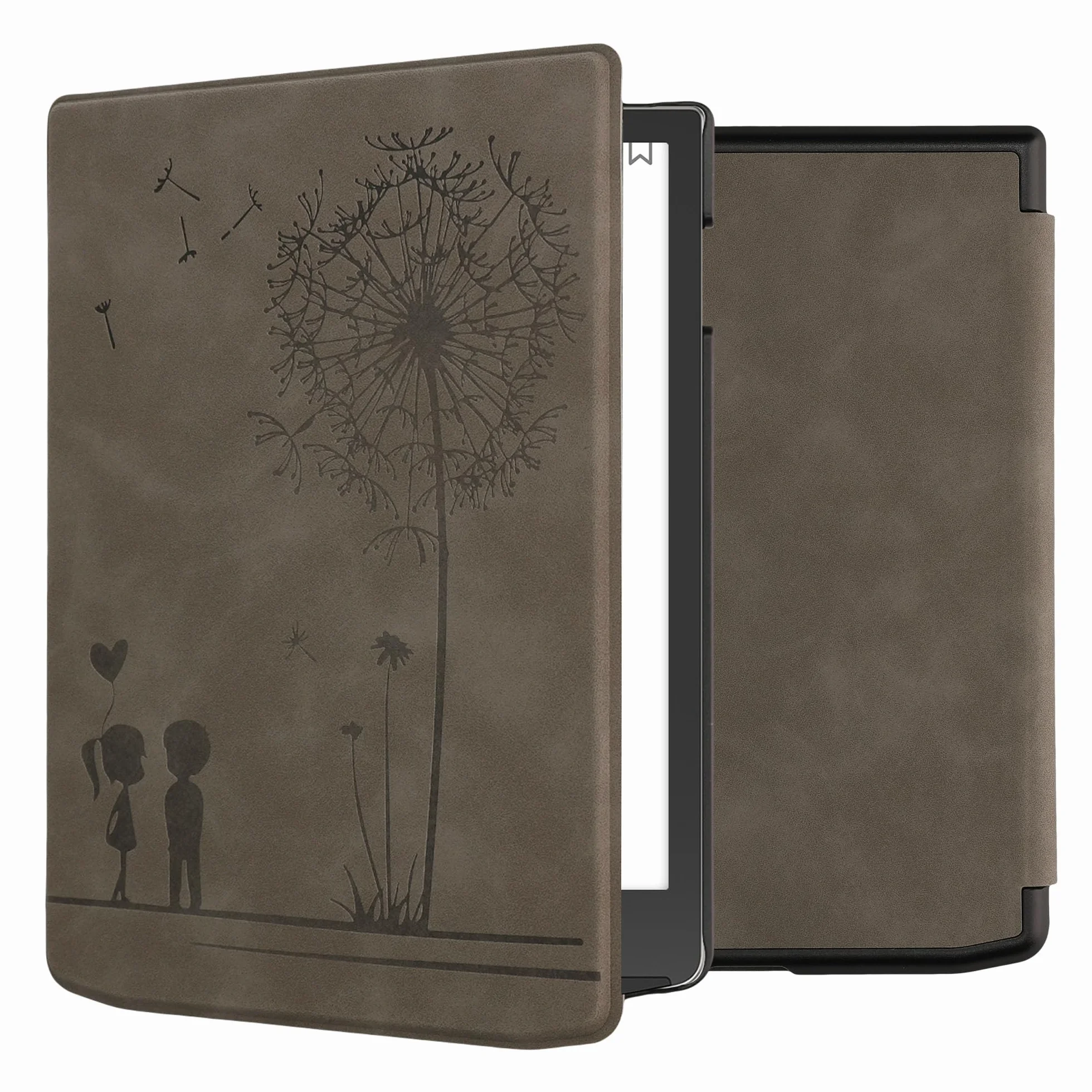 kwmobile Pokrowiec kompatybilny z Pocketbook InkPad 4 / Color 3 / Color 2 / Vivlio InkPad 4 / InkPad Color 3 Cover - Etui na czytnik e-booków - Dandelion Love Grey