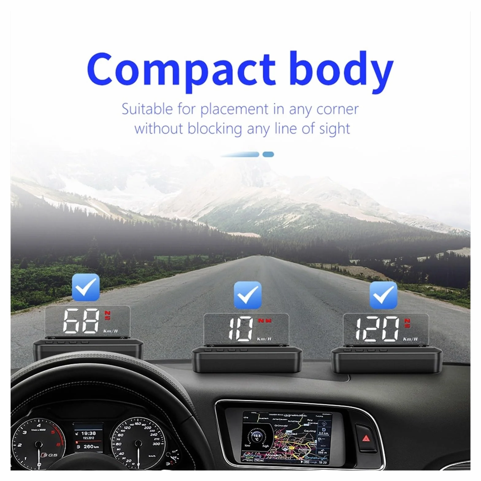 Panele Instrumentów Samochodowych Auto GPS Wyświetlacz Head-Up Elektronika Wyświetlacz Projektora HUD System Ostrzegania O Przekroczeniu Prędkości Alarm Napięcia Na Przedniej Szybie Cyfrowy Prędkościo