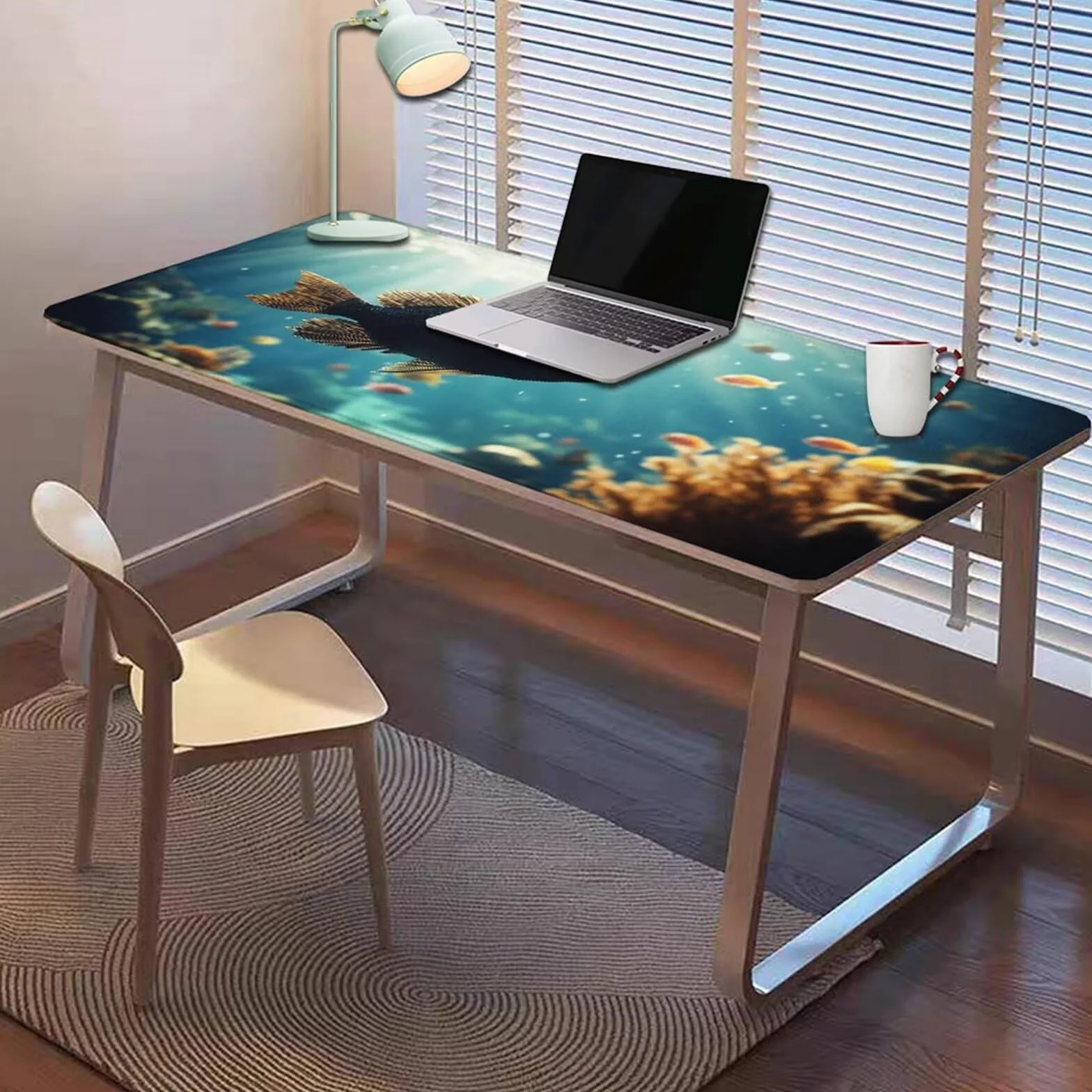 Gamingowa podkładka pod mysz 1200 x 600 x 3 mm, XXL, wodoszczelna, odporna na ścieranie, z przyszytymi krawędziami, niebieska, podkładka na biurko, poprawia prędkość i precyzję pod laptopa, komputer