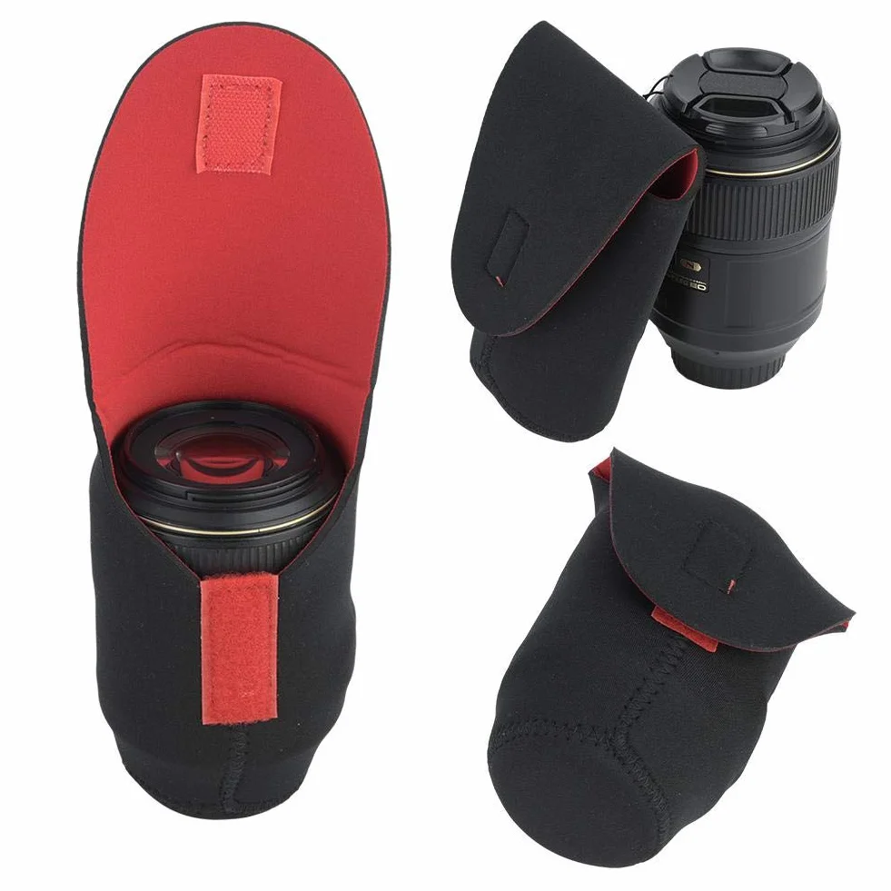 Zestaw etui na obiektyw aparatu, 5 szt.S ~ XXL Neoprenowy pokrowiec na obiektyw z haczykiem / pętlą, odporny na wstrząsy zestaw ochronny na obiektyw aparatu, futerał na obiektyw do lustrzanki jednoobiektywowej