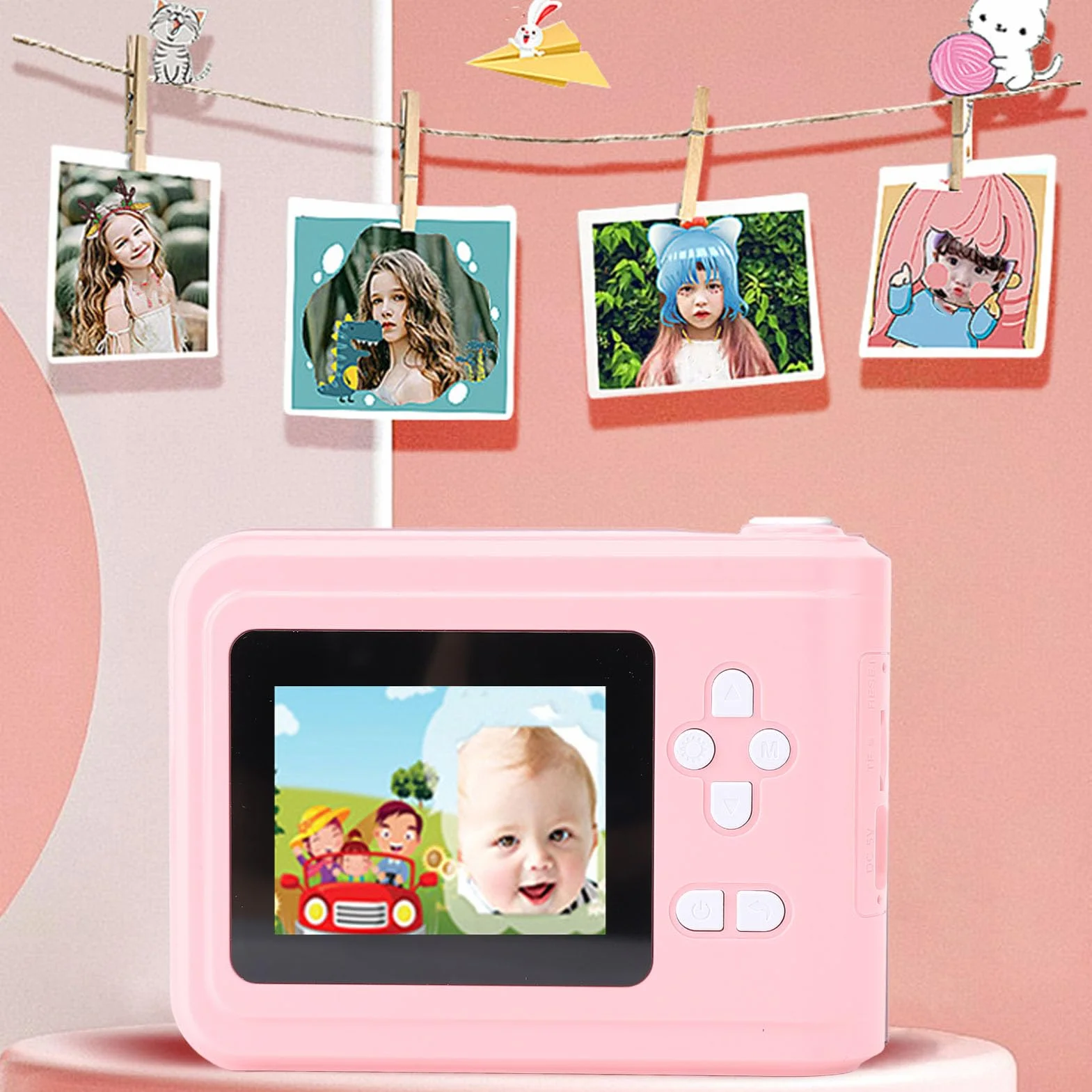 Instant Print Camera dla Dzieci, Wideo 1080p HD i 48MP Zdjęcie 2,4 -calowe Ekran Instant Camera z Papierem do Druku, Natychmiastowy Druk dla Dzieci, Aparat Cyfrowy dla Dziewcząt (PINKK)