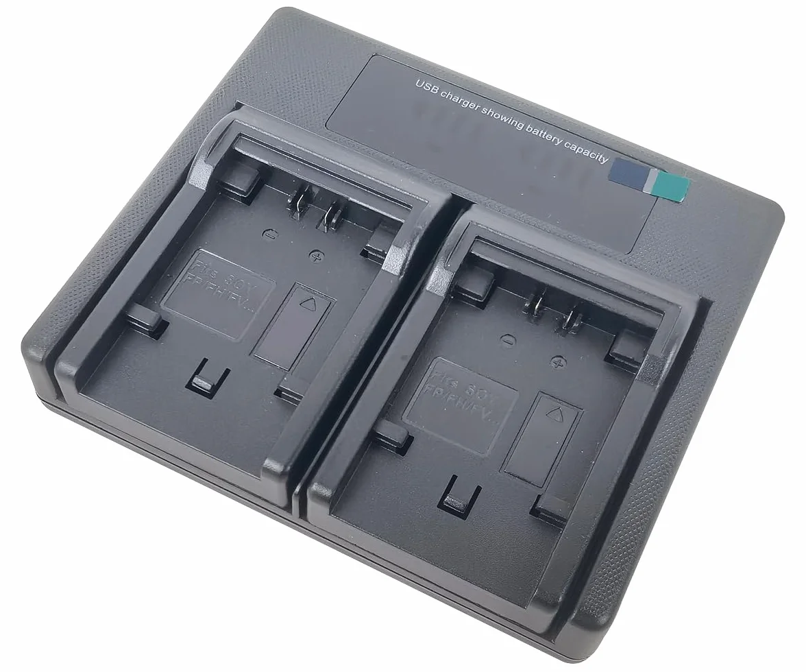 USB Dual Battery Charger for Sony NP-FV100 NP-FH100 NP-FV70 NP-FH70 NP-FH50 NP-FP30 NP-FP50 NP-FP70 NP-FP71 NP-FP90 Handycam NEX-VG