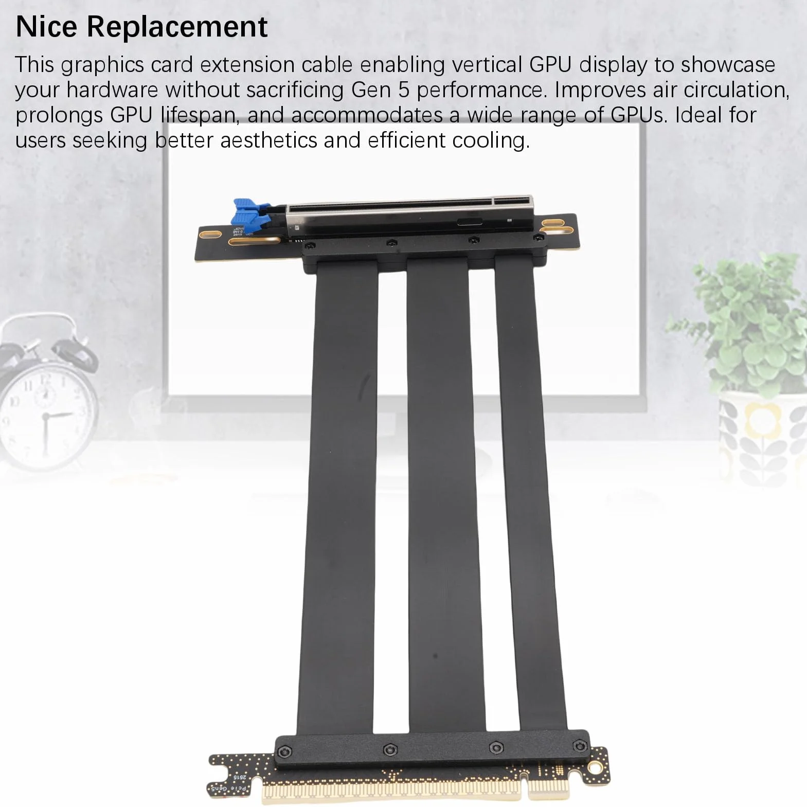 Focket Kabel Riser PCIE 5.0, elastyczny adapter rozszerzający o dużej prędkości, port 90 stopni, kabel Riser PCIE 5.0 zgodny z RTX4090 5090, 15/20/30/40 cm (20 cm)