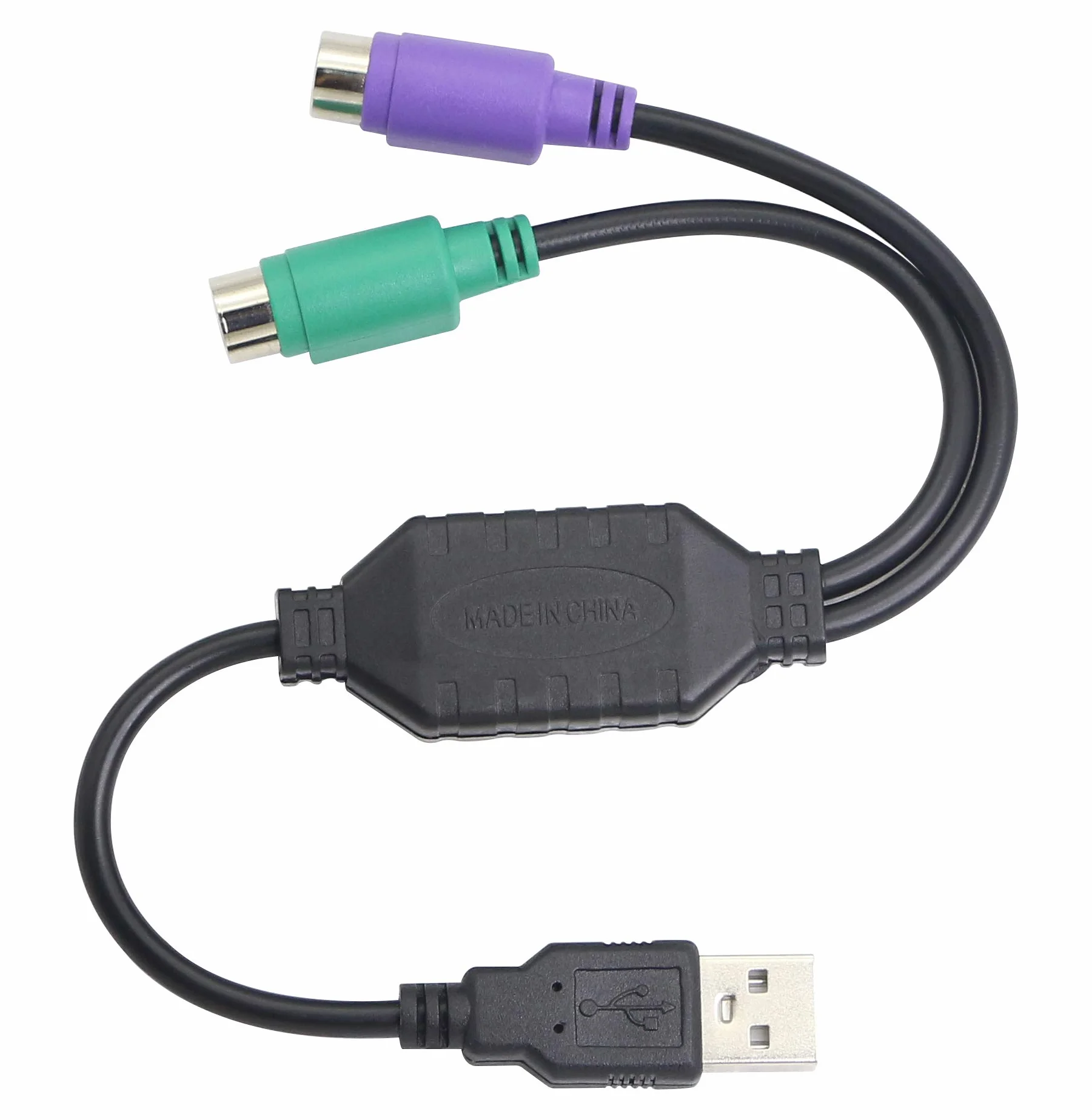 GELRHONR Kabel PS/2 na USB, Klawiatura i Mysz PS/2 na Adapter USB, Przedłużacz Klawiatury - Czarny