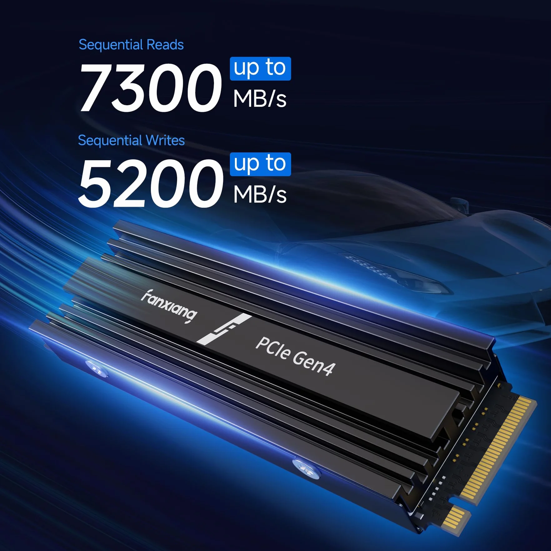 fanxiang NVME M.2 SSD 1 TB z radiatorem do 7300 MB/, PCIE Gen4x4 2280 NVME 1.4, TLC SSD z pamięcią podręczną SLC, wewnętrzne napędy stanowe do PS5 -laptopa-komputera-gracza