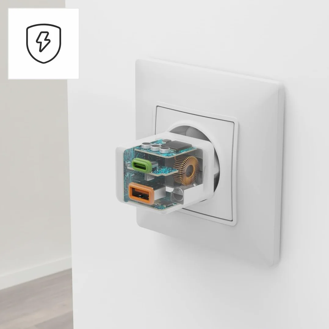 Hama Ładowarka sieciowa do telefonu 30 W (USB C, USB A, adapter do ładowania, Power Delivery, Ouick Charge, do ładowania) biała