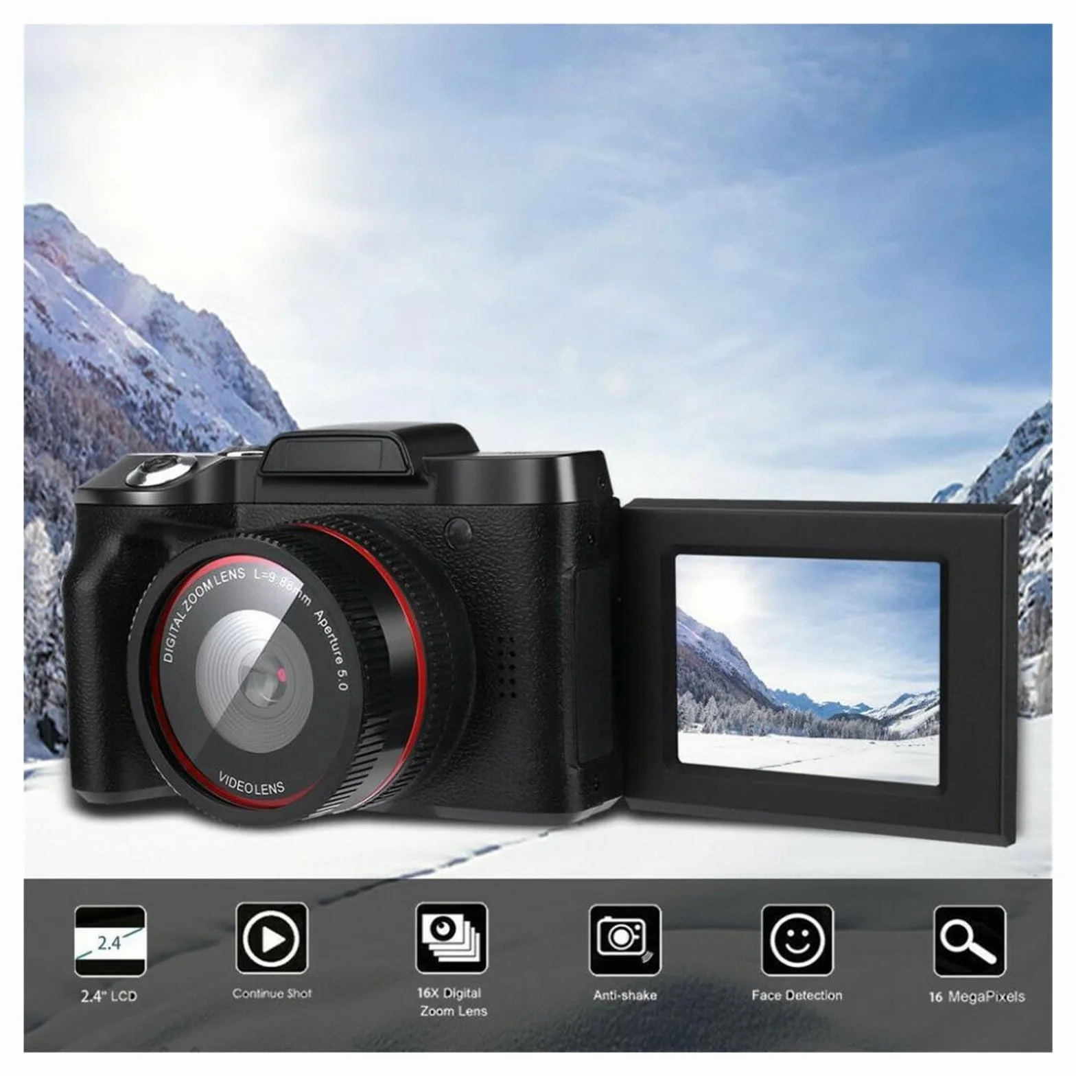 Kamera 1080P 16MP Video Vlogging Flip Selfie Camera Anti-shock DV Camcorder Z łatwością Uchwyć Wspaniałe Chwile