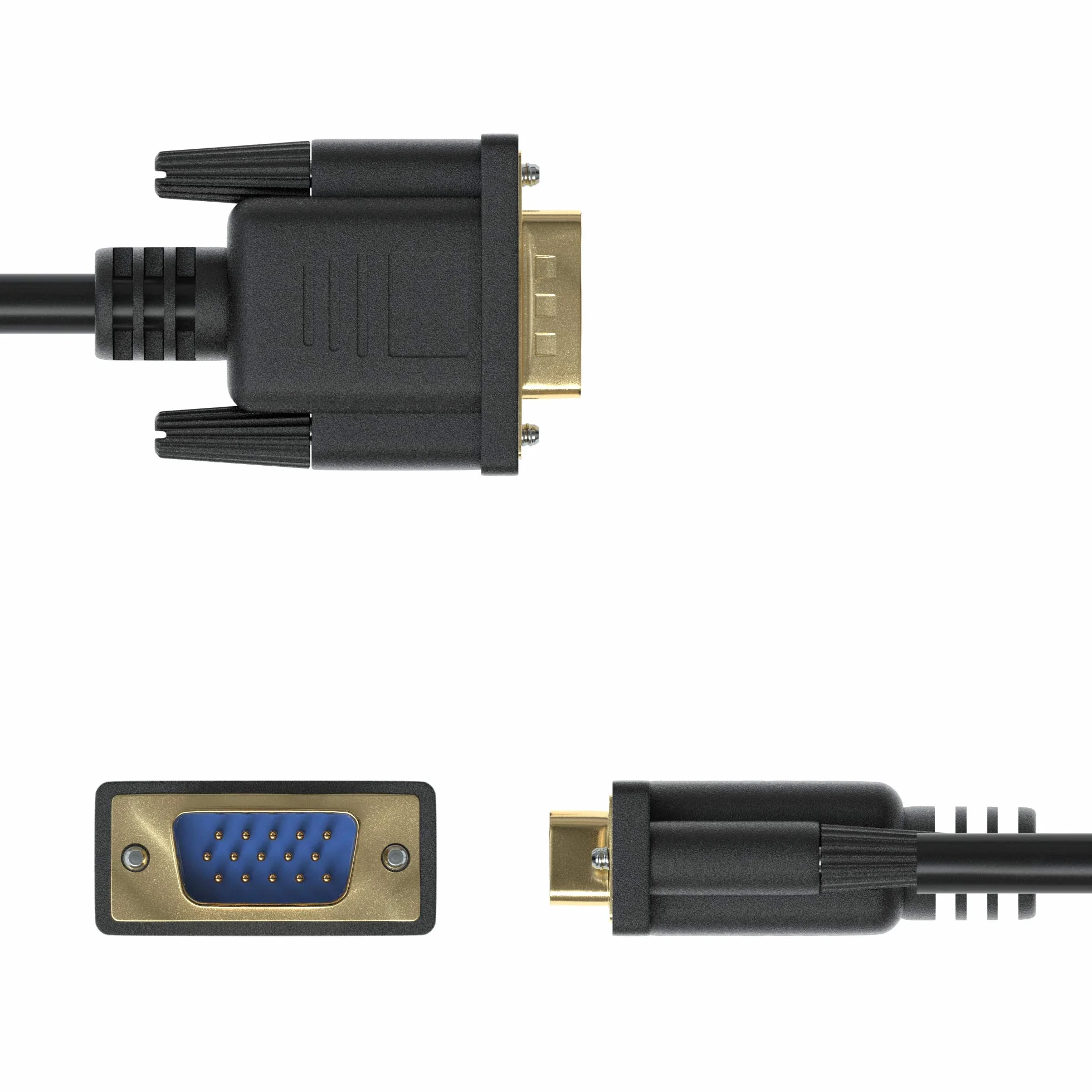 JAMEGA - Kabel konwertera HDMI na VGA 1,5 m | pozłacany HDMI na VGA D-SUB 15-pinowy HDTV 1080P rozdzielczość kompatybilny z komputerem, komputerem, laptopem, komputerem, projektorem