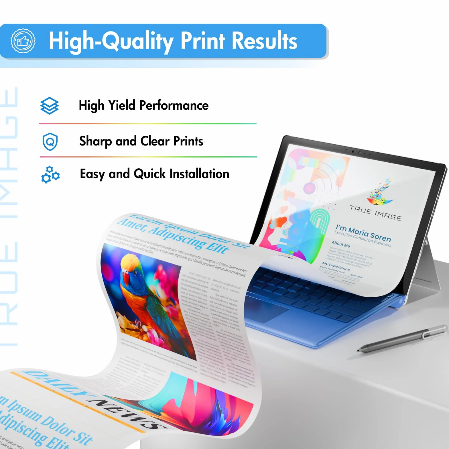 TRUE IMAGE Kompatybilny zamiennik kasety z tonerem do 410X CF410X CF411X CF412X CF413X Laserjet Pro MFP M477fdw M477fdn M377dw M452nw M452dn M477fnw M452dw (czarny, cyjan, żółty, magenta, 4-pak)