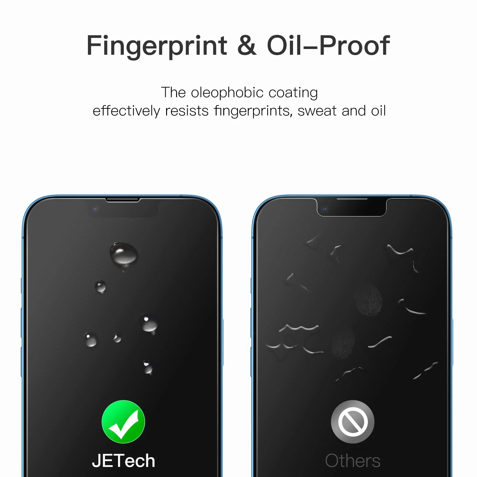 JETech Pełny Pokrycie Ochraniacz Ekranu dla iPhone 17e (2026) / iPhone 16e / iPhone 13/13 Pro, Screen Protector 9H Szkło Hartowane Film Folia, HD Przezroczyste, 6,1 Cala Wyświetlacz, 3 Sztuki