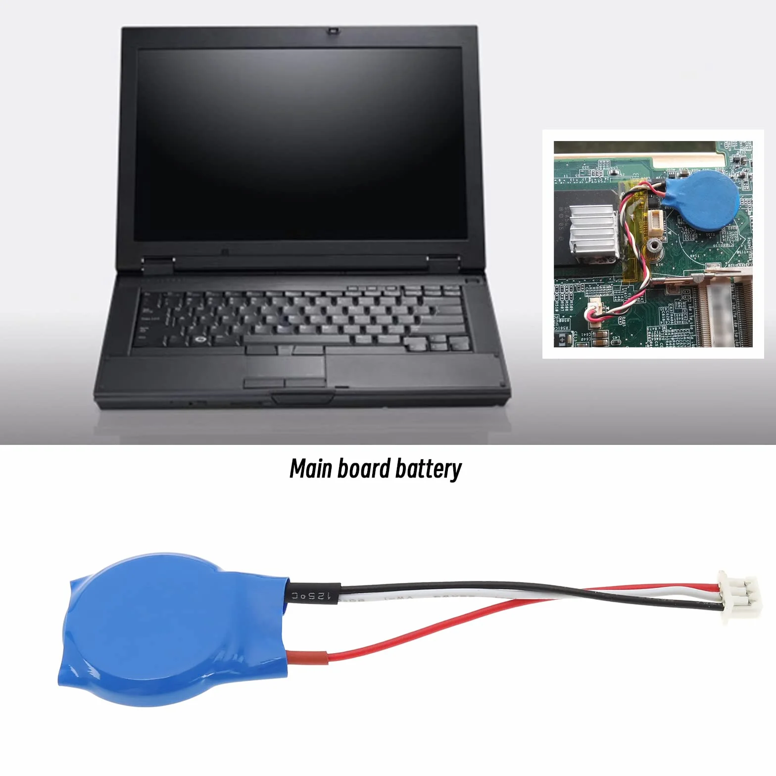 OTOTEC 2 szt. CR2032 BIOS CMOS bateria 3 V kompatybilna z Dell Latitude E4310 E6400 E6410 E6500 E6510 E5400 E5500 baterie guzikowe 3 piny 3 przewody