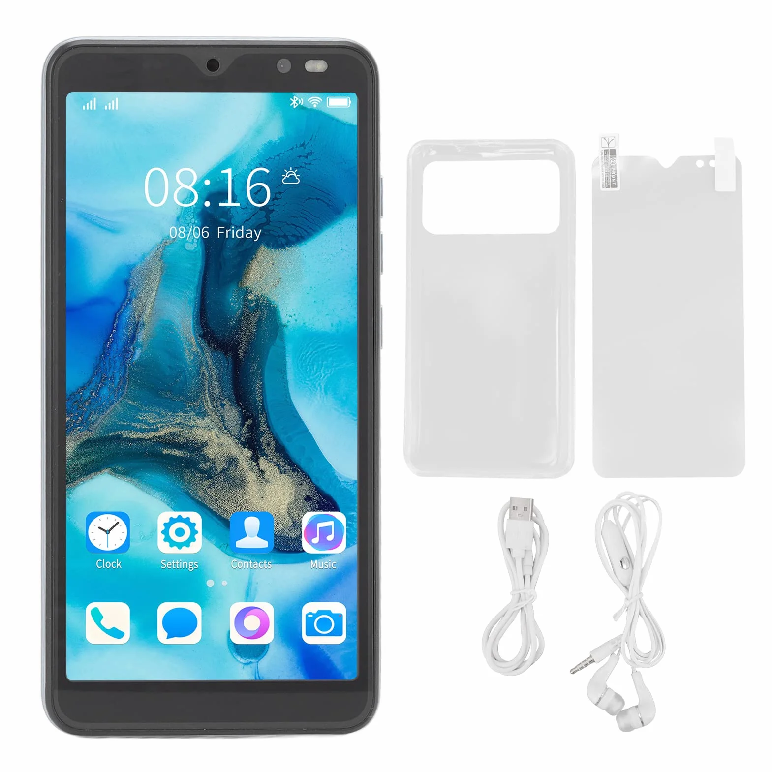 M12 Uitra Inteligentny Telefon, RAM 2GB ROM 32GB 2200mAh Bateria M12 Uitra Telefon Komórkowy Czterordzeniowy Procesor CPU do Pracy (Szary)