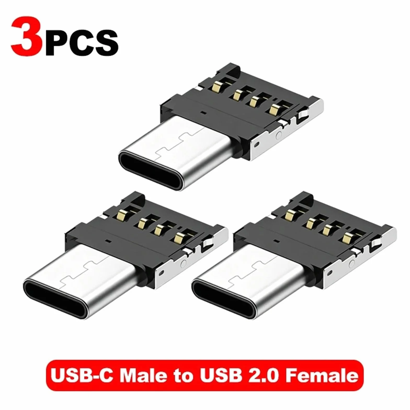 Adapter USB-C męski na USB 2.0 żeński OTG 1-20 szt. (3 szt.)