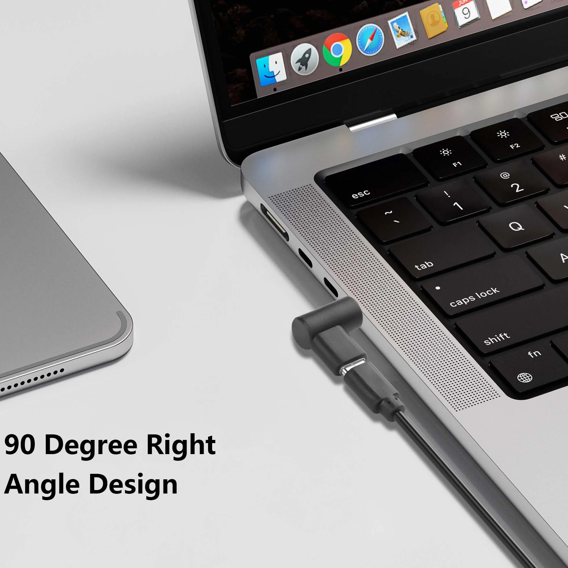 GINTOOYUN 2 szt. 9V DC Adapter złącze zasilania 90 stopni kąt żeński USB C na męski konwerter DC 5,5 mm X 2,1 mm (9V)