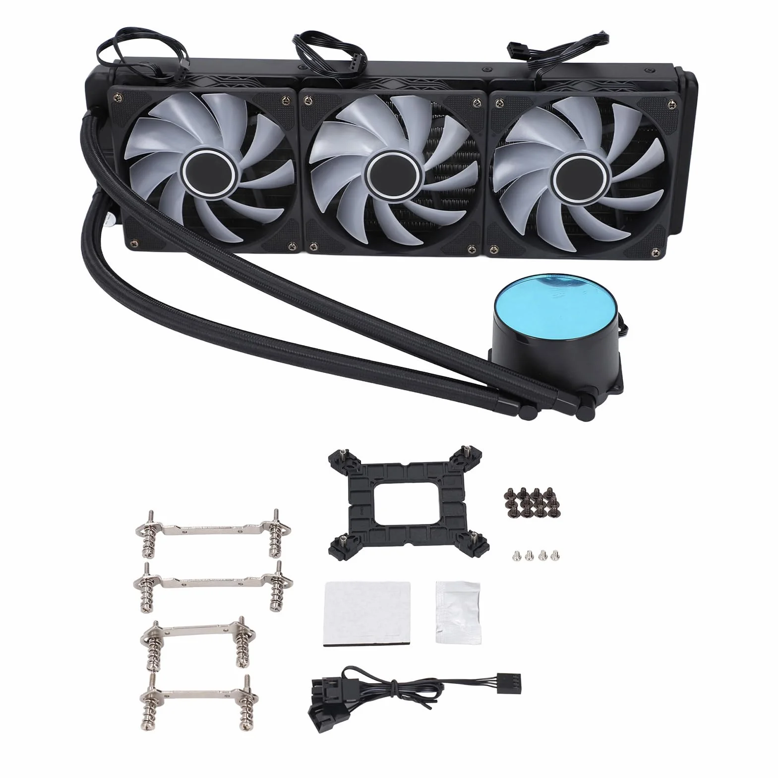 Alomejor Chłodnica Procesora Wentylator Chłodnicy Wysokowydajny System Chłodzenia cieczą do Gier LGA 1700 1200 115X, z Oświetleniem RGB dla Entuzjastów Komputerów PC