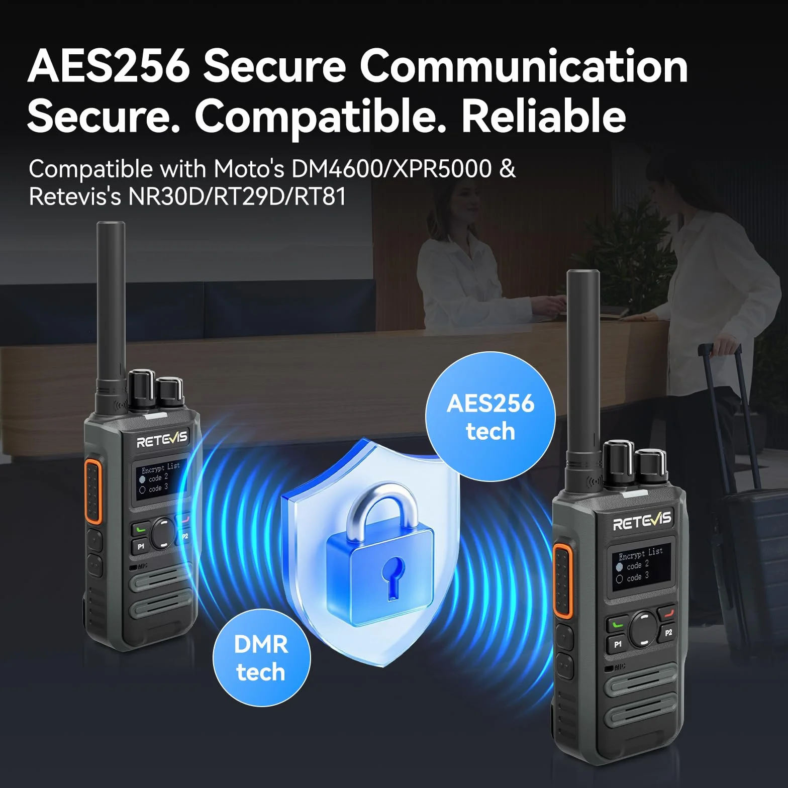 Retevis MateTalk P3 Krótkofalówki DMR Kompatybilne z Radiotelefonami Motorola, Szybkie Ładowanie, Miniaturowe Przenośne Krótkofalówki o Dużym Zasięgu, Ekran LCD, do Hoteli (1 opakowanie)