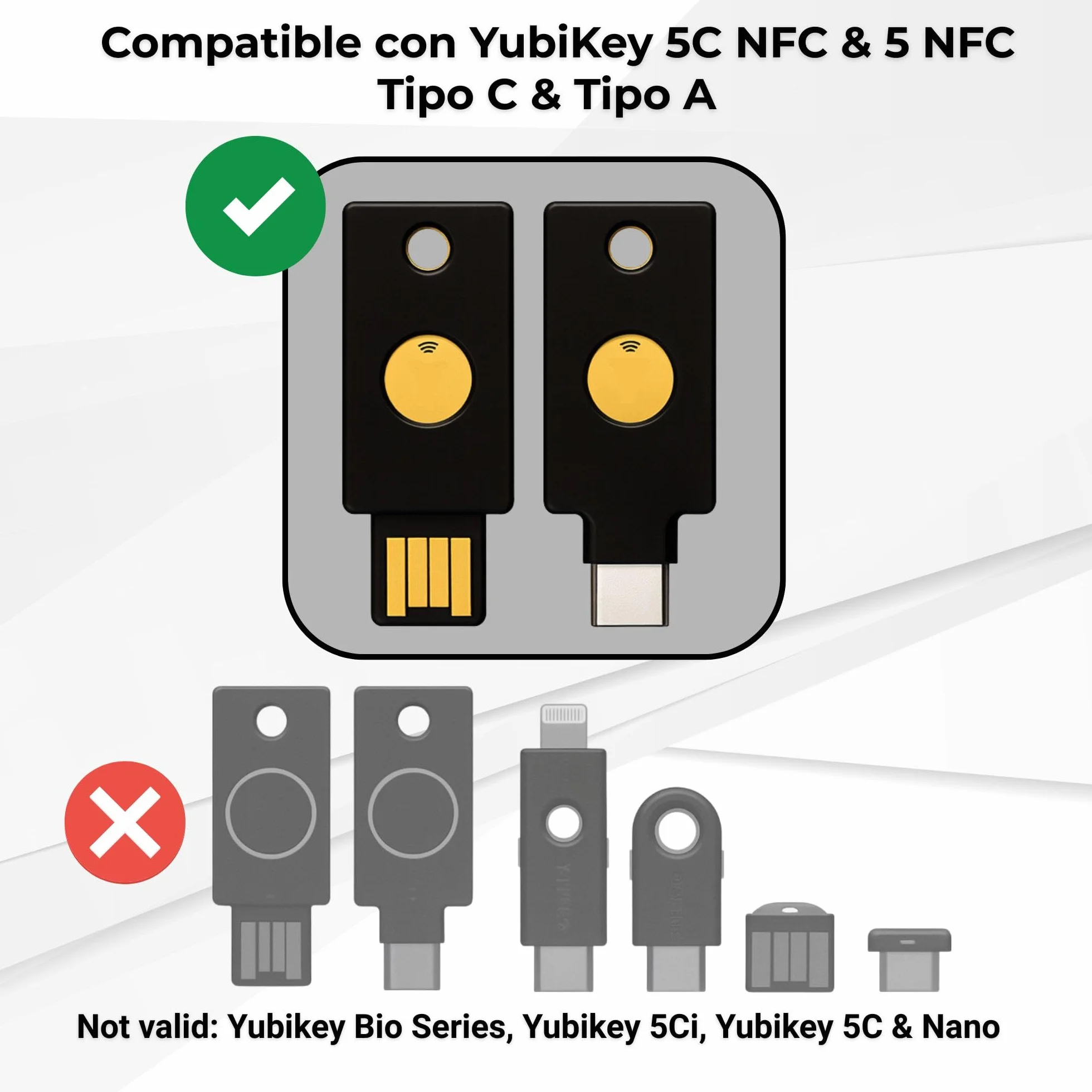 Stojak na karty do YubiKey 5 NFC i 5C NFC - Etui ochronne i uchwyt na karty z gniazdem zapobiegającym zgubieniu portfela, plecaka i etui na karty (klucz bezpieczeństwa nie wchodzi w zakres dostawy) (1