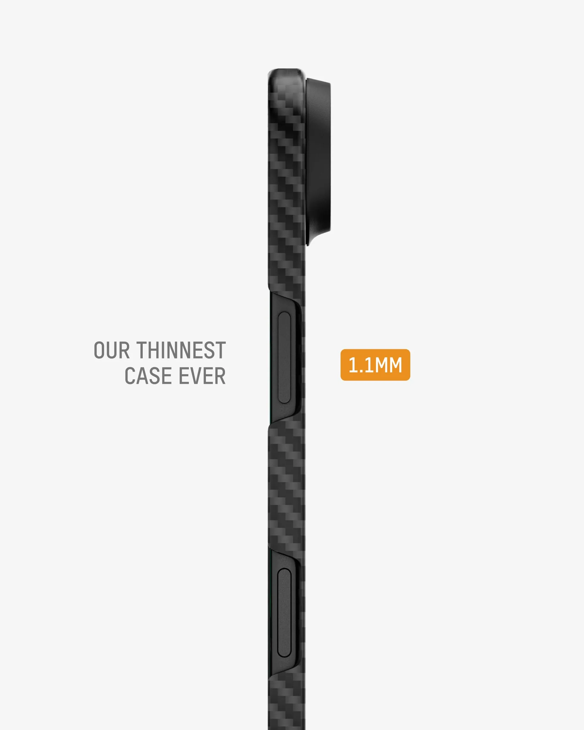 Mous Slim etui na iPhone Air 6,5", kompatybilne z MagSafe – Super Thin – Magnetyczne etui na iPhone 17 Air z włókna węglowego, kolor czarny