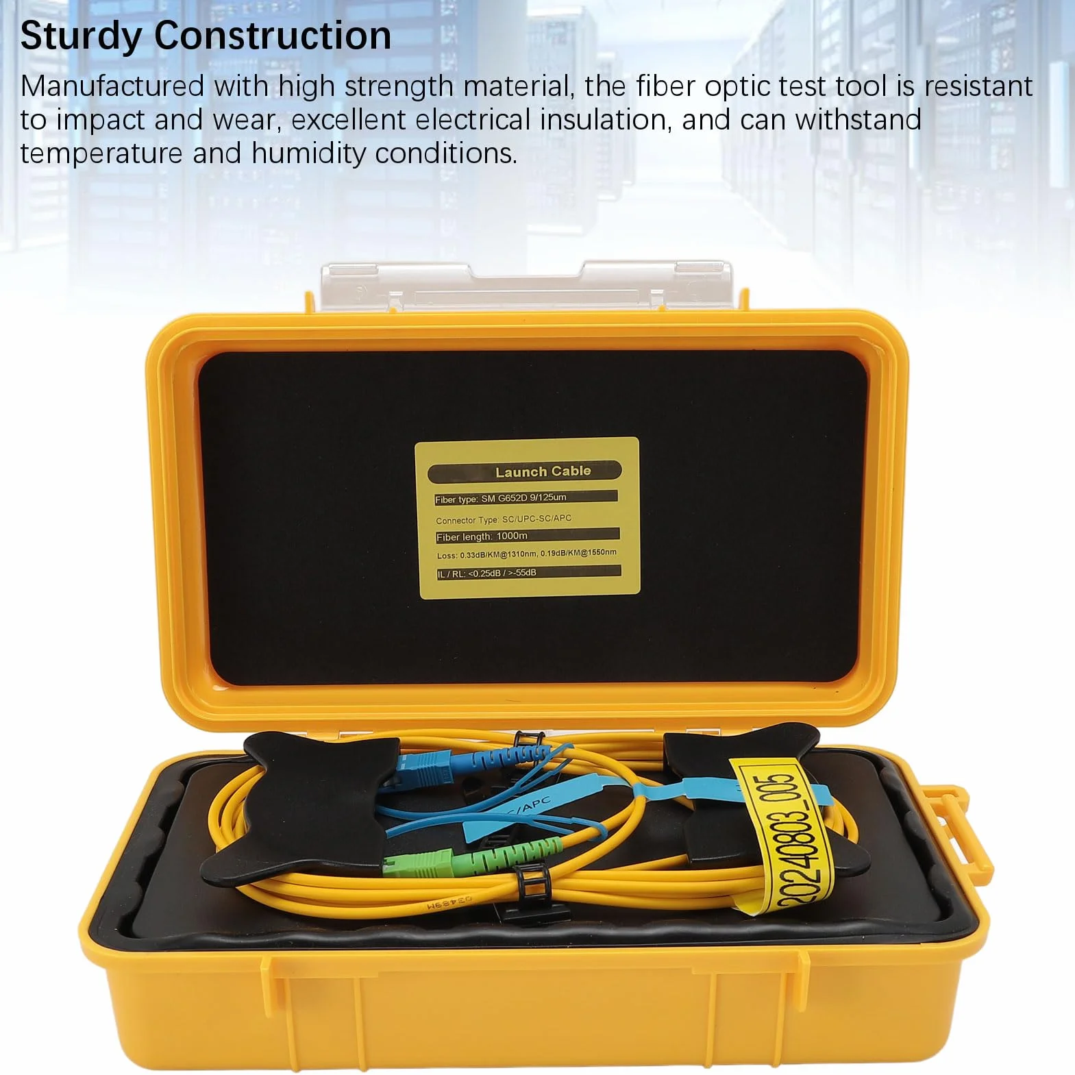 Światłowód OTDR Launch Cable Box, SM G652D SC UPC 9/125um 1000m Światłowodowy Kabel Transmisyjny Złącze światłowodowe Eliminator Martwej Strefy Skrzynka światłowodowa dla Sieci