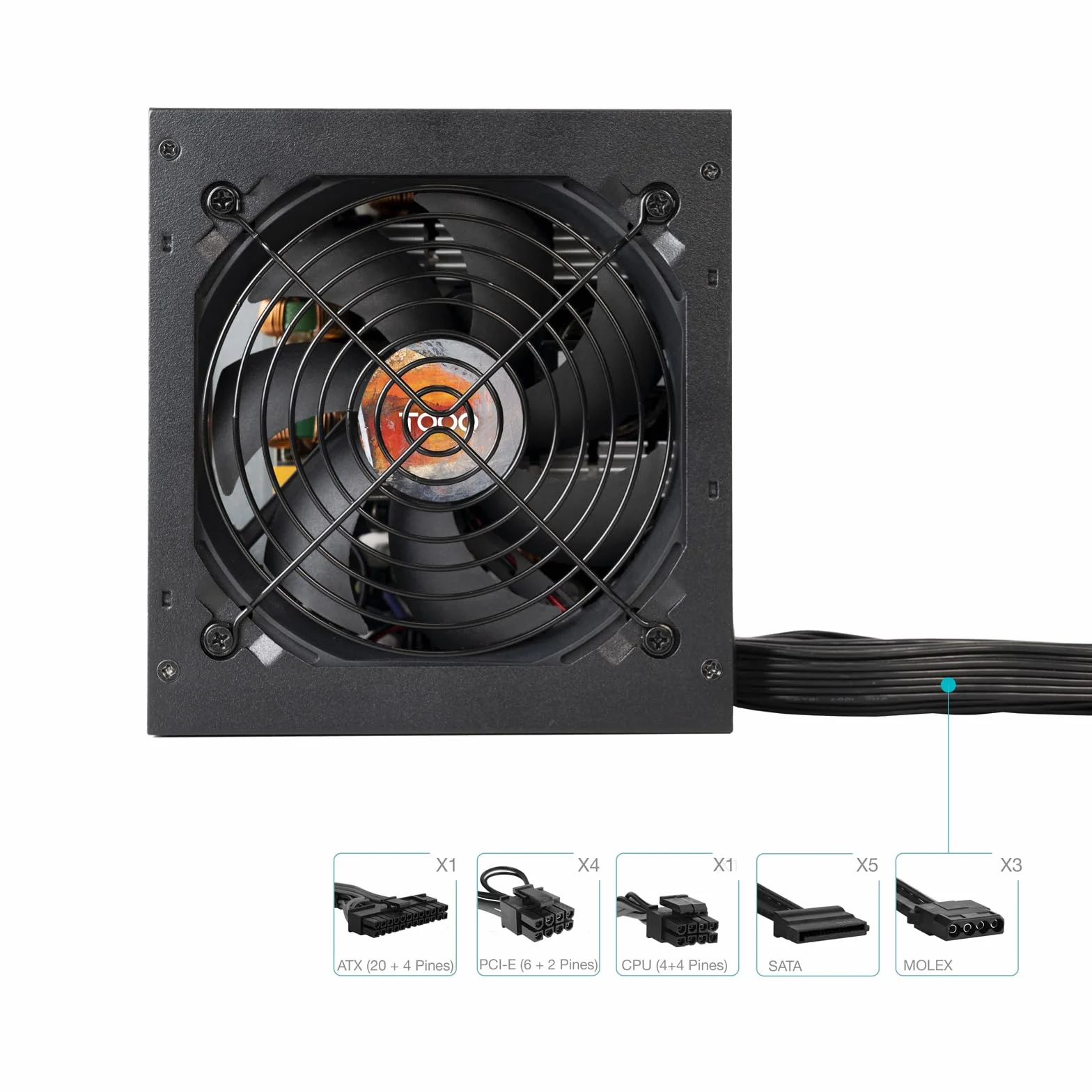 TOOQ TQHELIOS-750SP zasilacz ATX 750 W APFC 80Plus brązowy