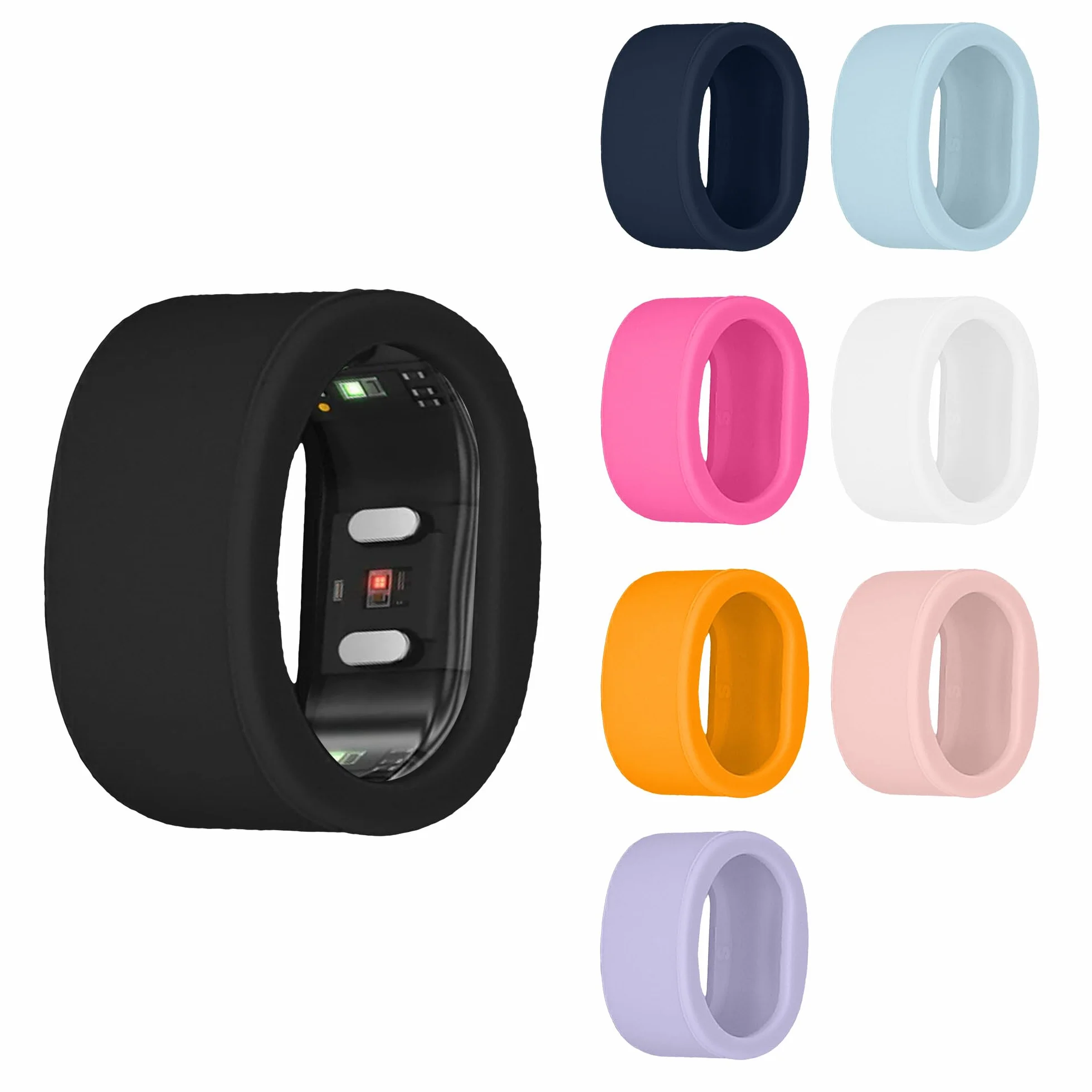 Silikonowe etui ochronne RingConn Gen 2 SmartRing zestaw 8 szt. M size 9 10 11 inteligentna osłona pierścienia wielokolorowe