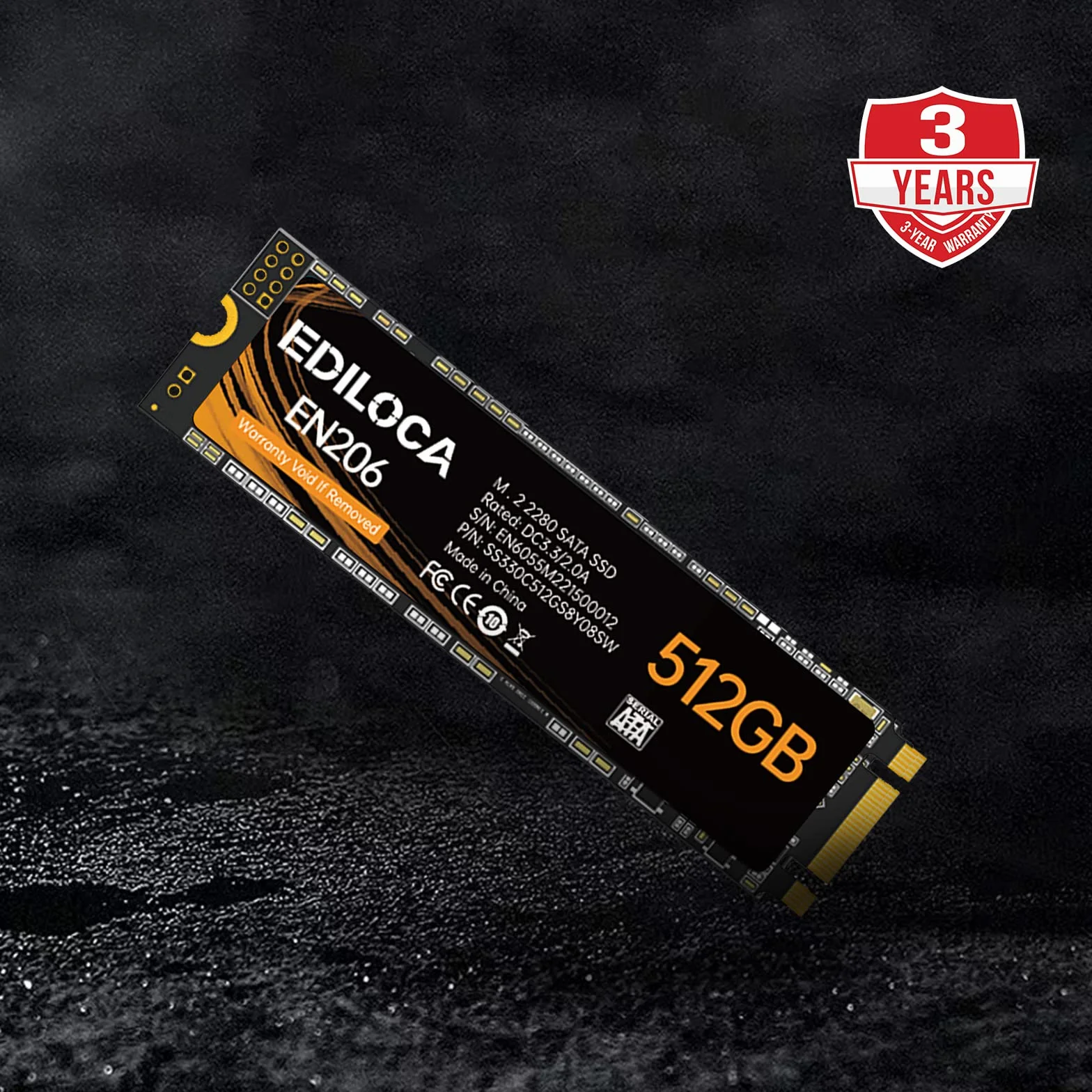 Ediloca EN206 512 GB 3D NAND TLC M.2 SSD, M.2 2280 SATA III 6 Gb/s SSD wewnętrzny dysk twardy, prędkość odczytu/zapisu do 550/460 MB/s, kompatybilny z ultrabookami, tabletami i mini komputerami